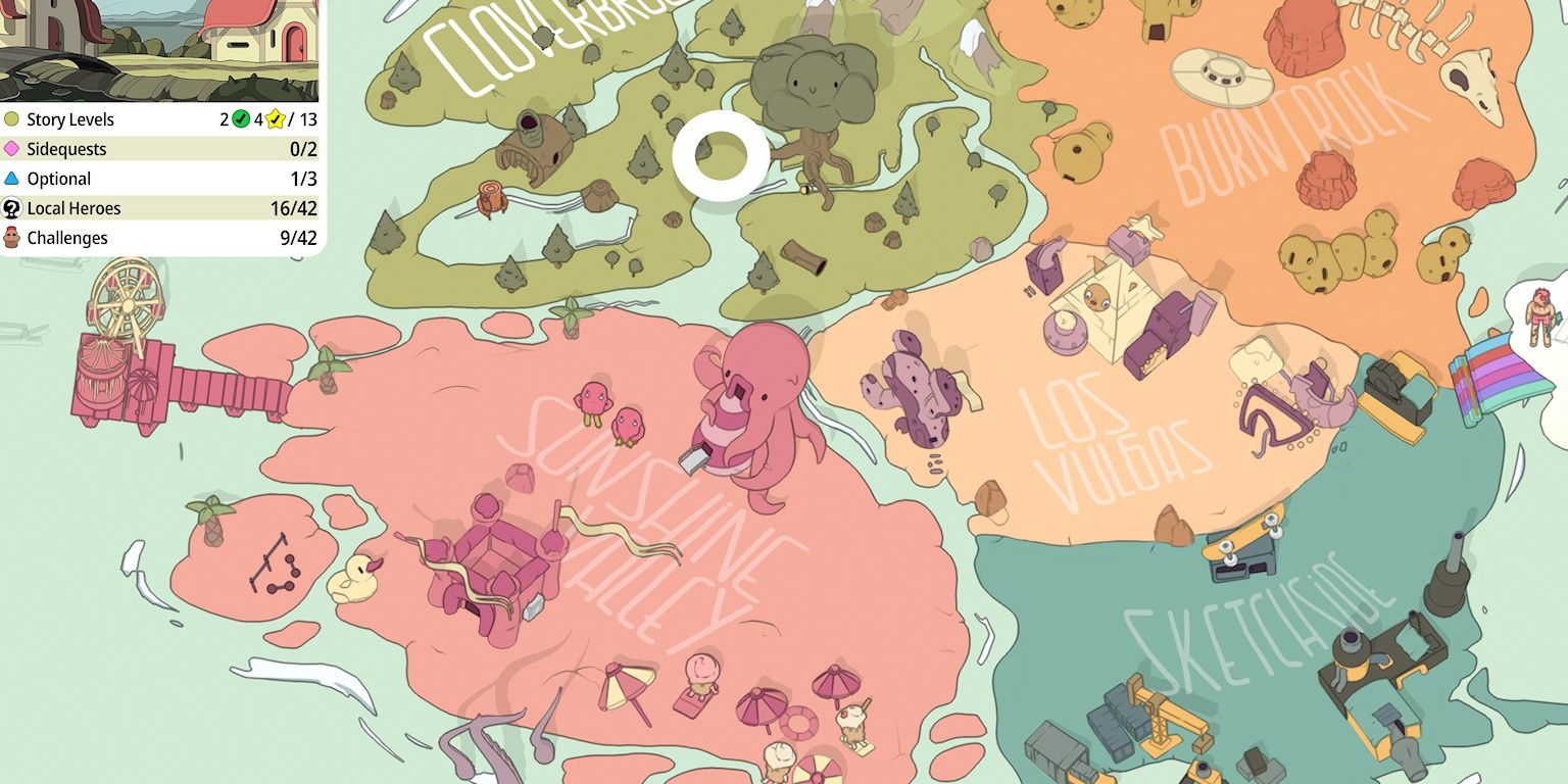 the overworld map in olliolli world