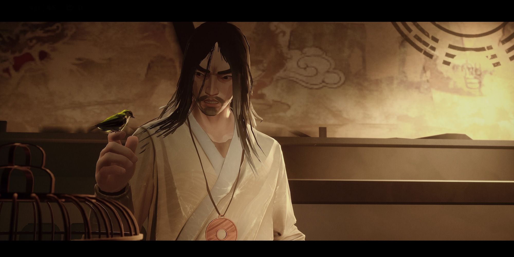 yang sifu holding a bird