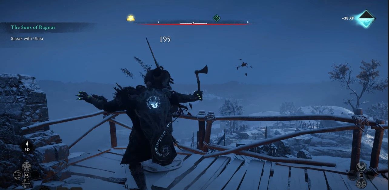Eivor using Kick of Tyr in Assassin's Creed Valhalla