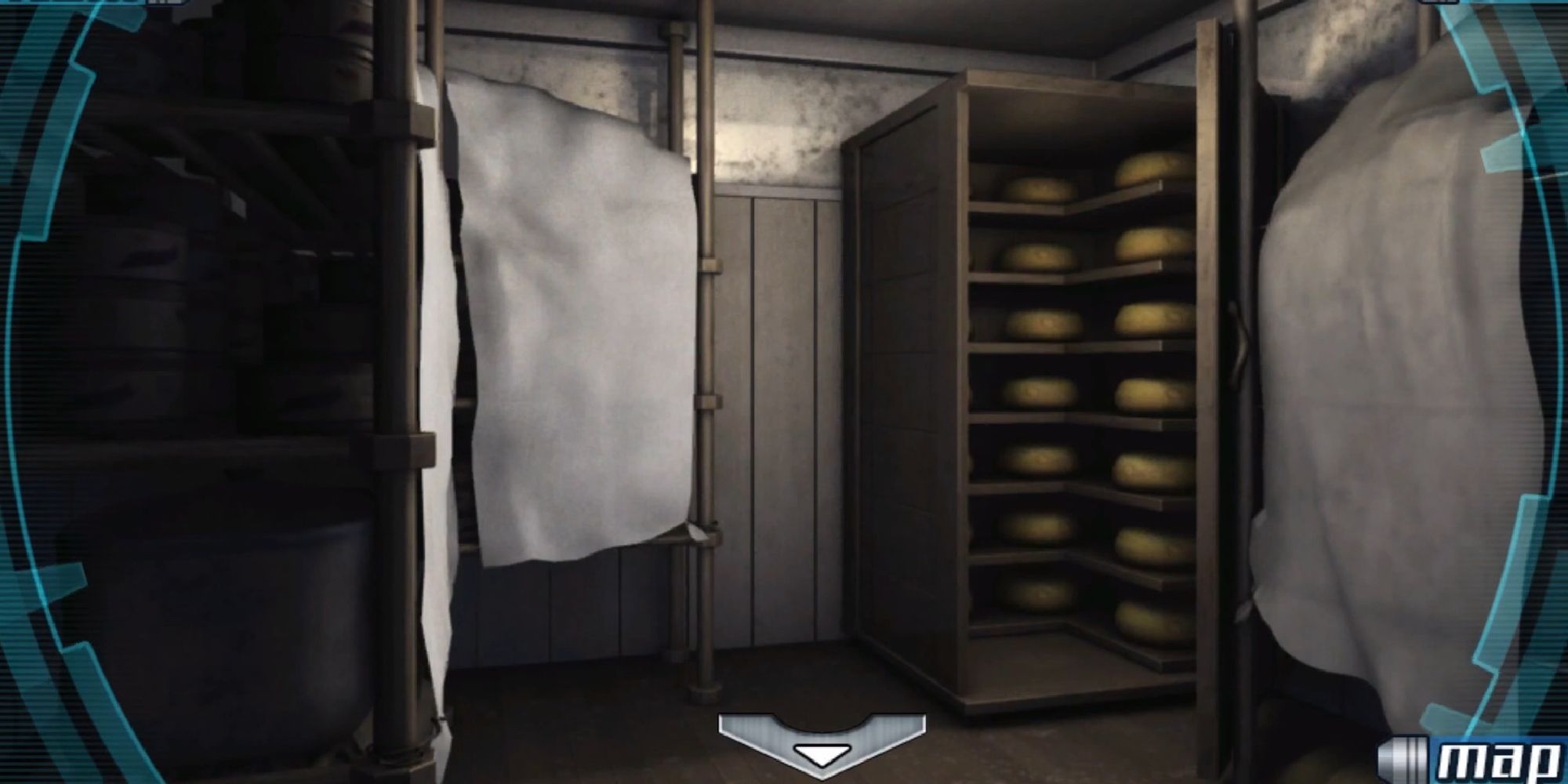 pantry with shelf full of cheese