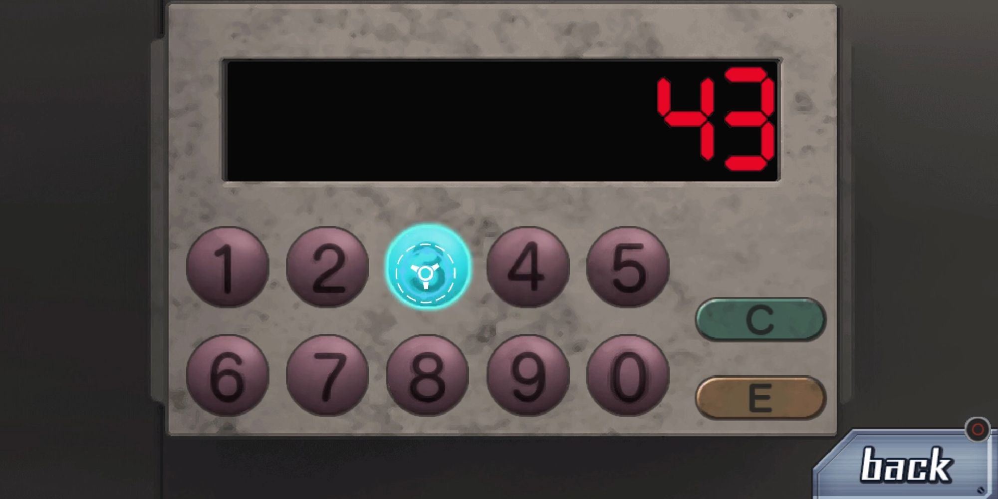 solution to keypad on oven door, displaying 43
