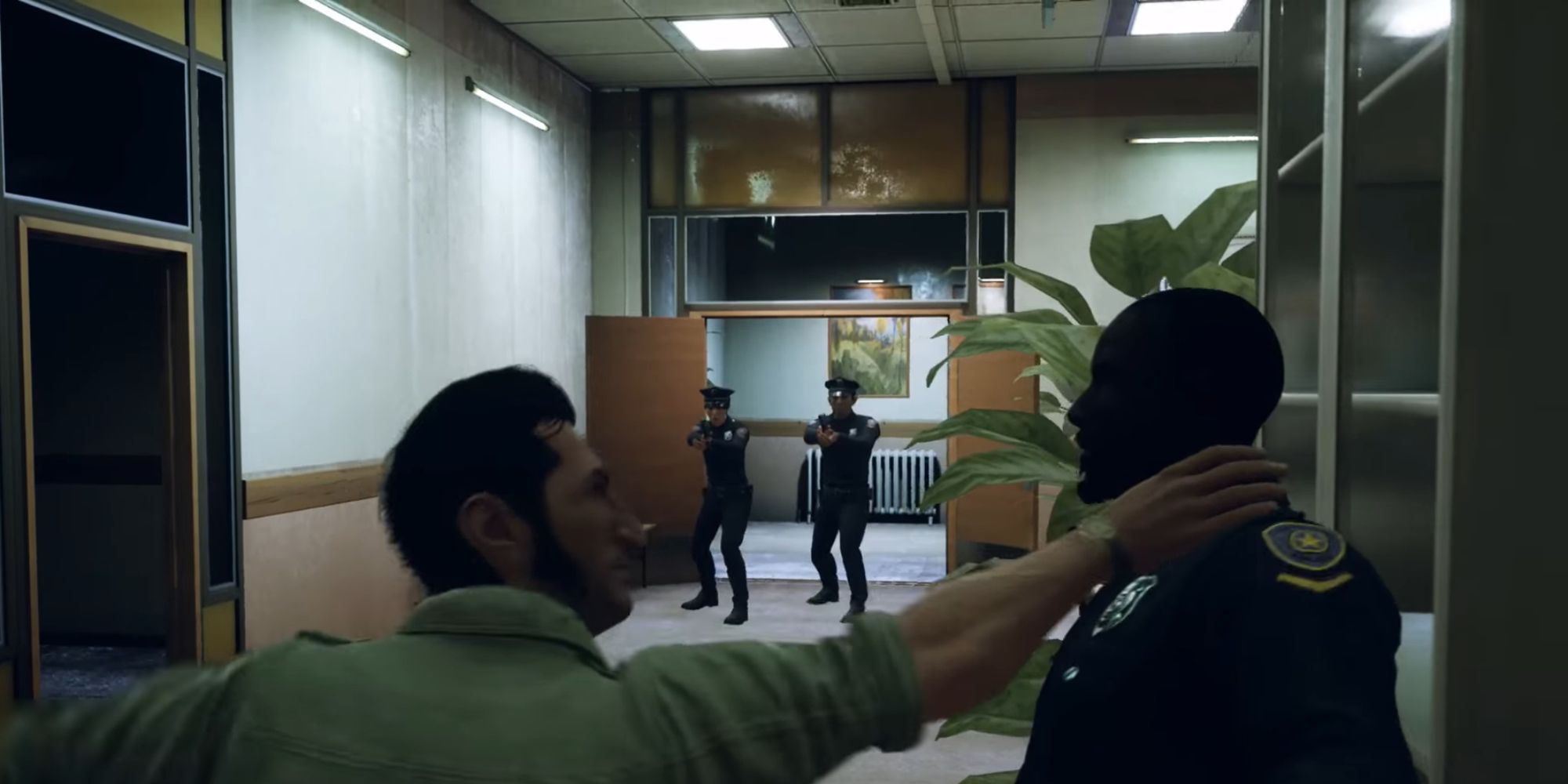 A Way Out Screenshot Of Leo Fights With Cops