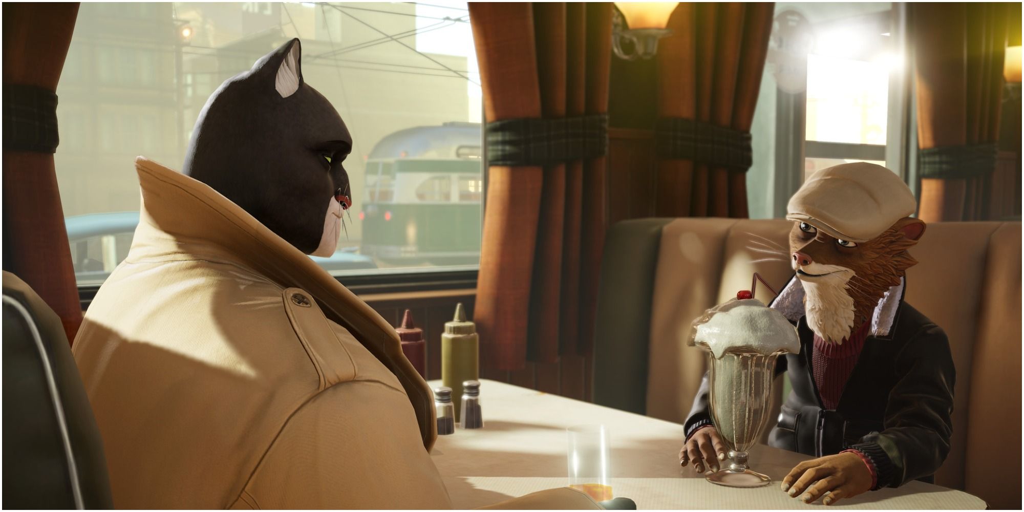 Blacksad Under the Skin talking in a diner