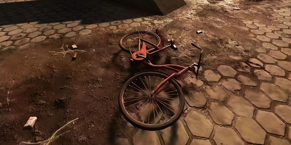 Dying Light 2 rideable bicycle lying on the ground