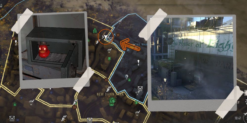A Red Duck in Dying Light 2 in the Muddy Grounds region