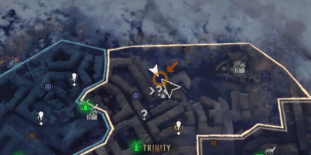 The football field's location on Dying Light 2's map