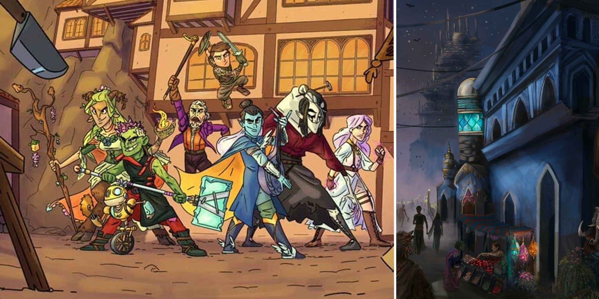 Critical Role Campaign 3 Fearne, FCG, Ash, Bertrand, Orym, Dorian, Laudna, and Imogen fight animated furniture