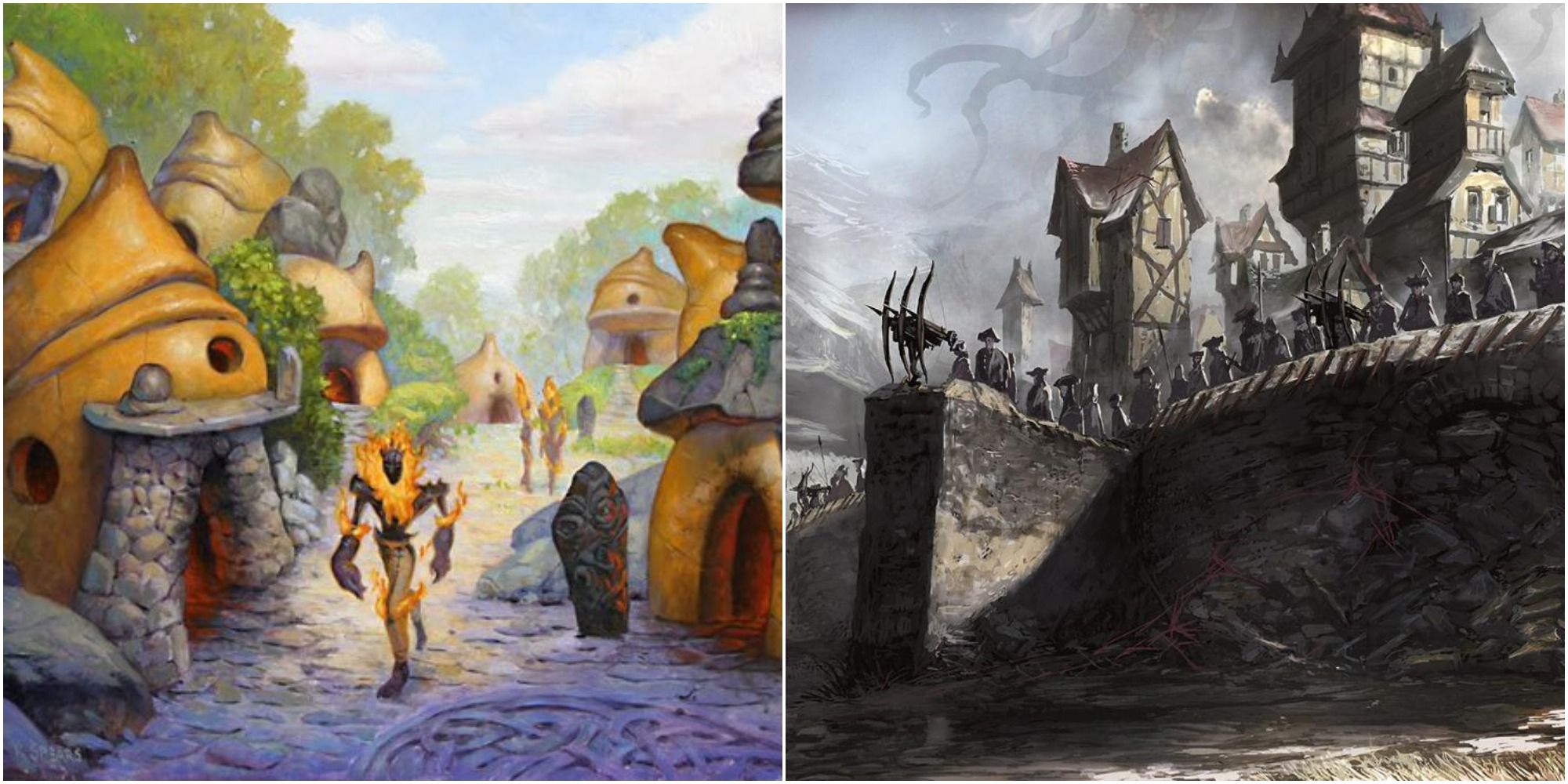 Flamekin Village by Ron Spears and Hanweir Battlements by Vincent Proce