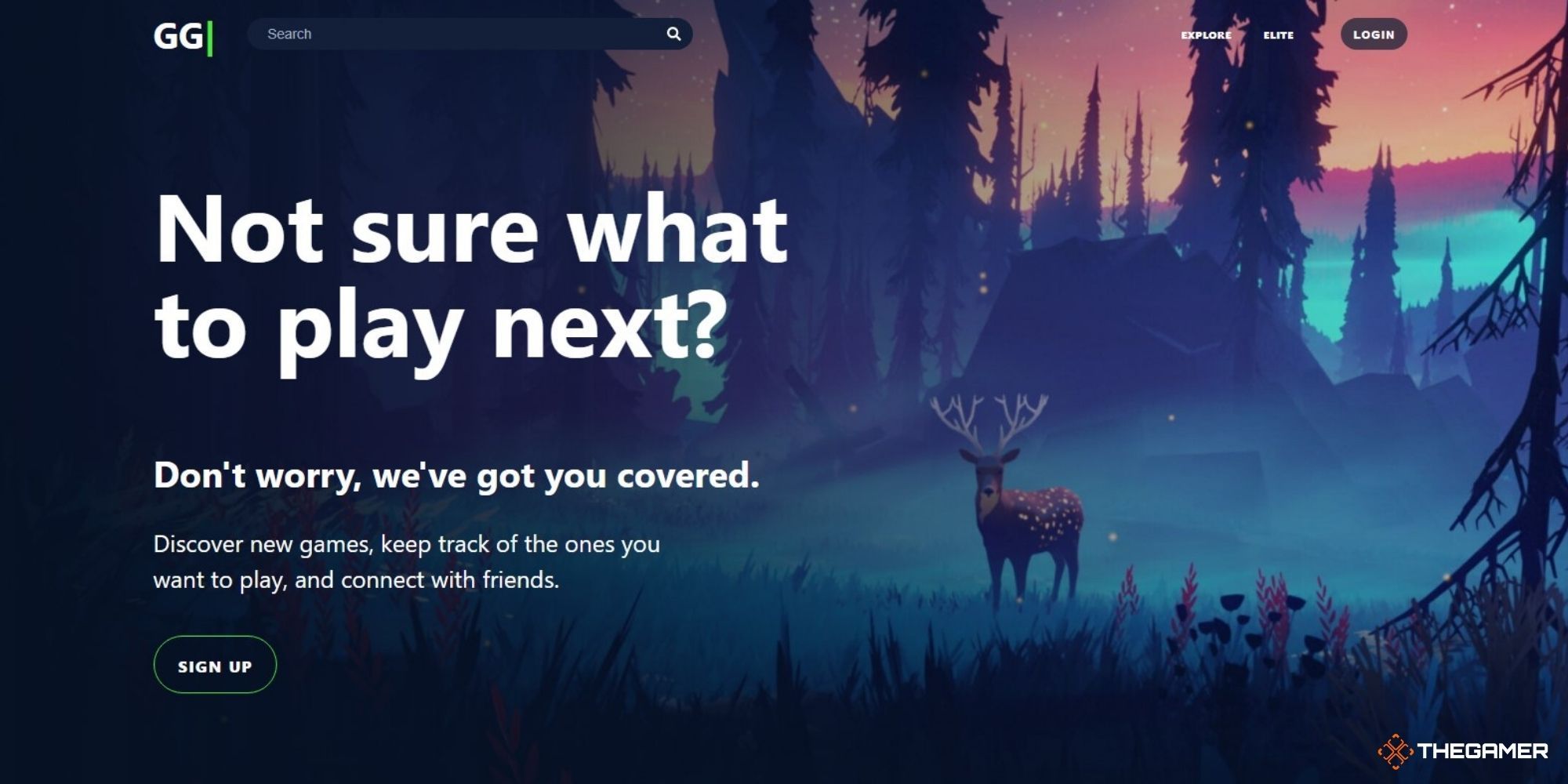 GG video game collection tracker homepage