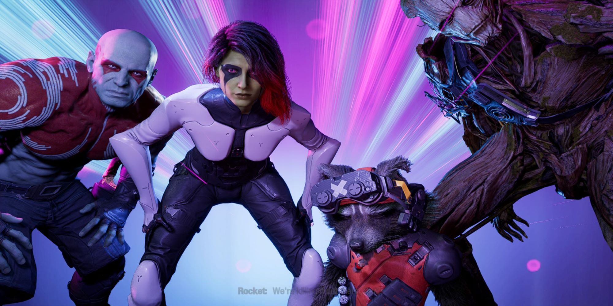 Guardians Of The Galaxy Full Team Huddle.