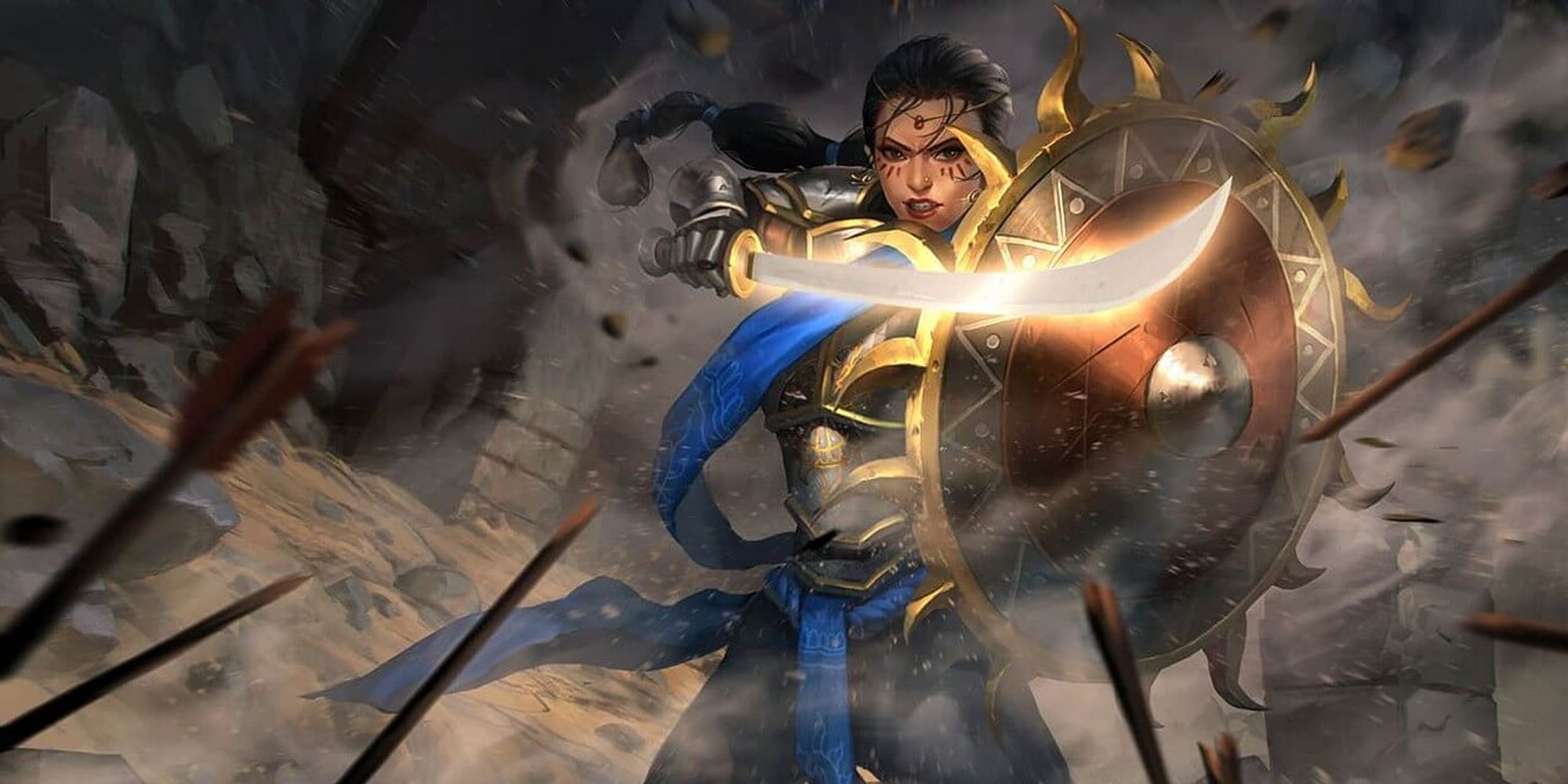 A Paladin With A Glowing Weapon