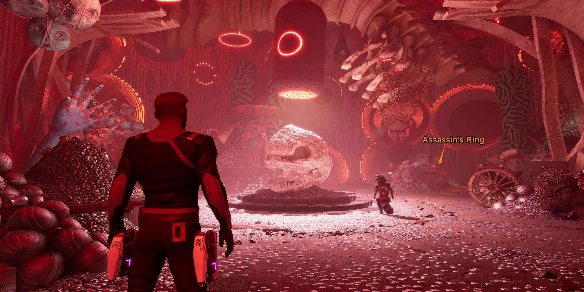 Star-Lord Entering Vault With Giant Skull In Center