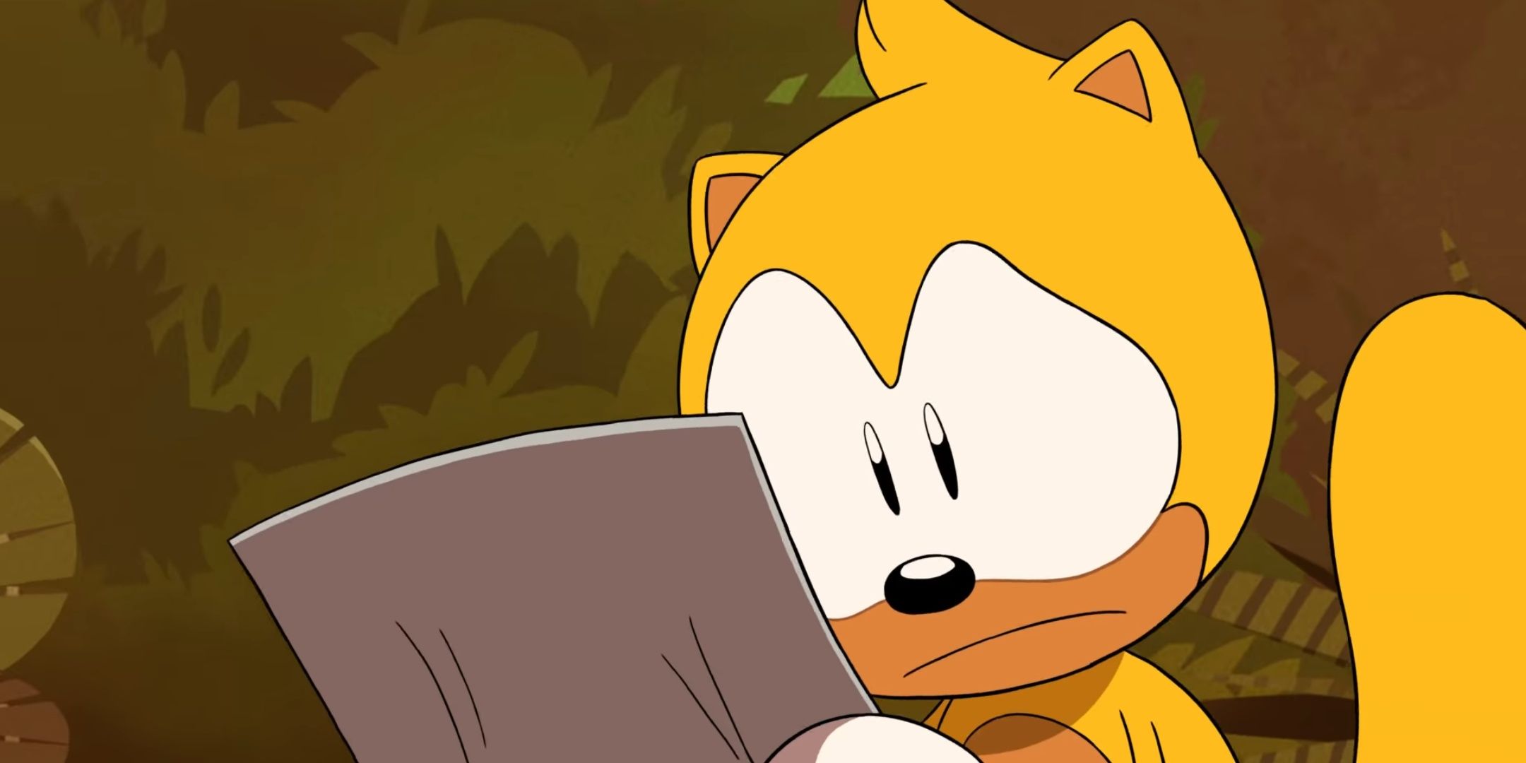 Ray the Flying Squirrel sadly looks at wanted poster for his friend Mighty