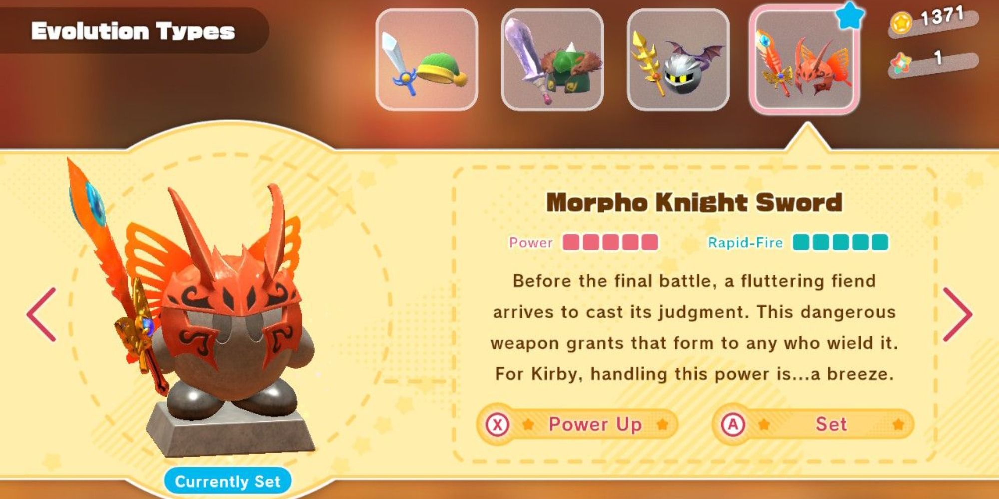Morpho Knight Sword in Kirby and the Forgotten Land