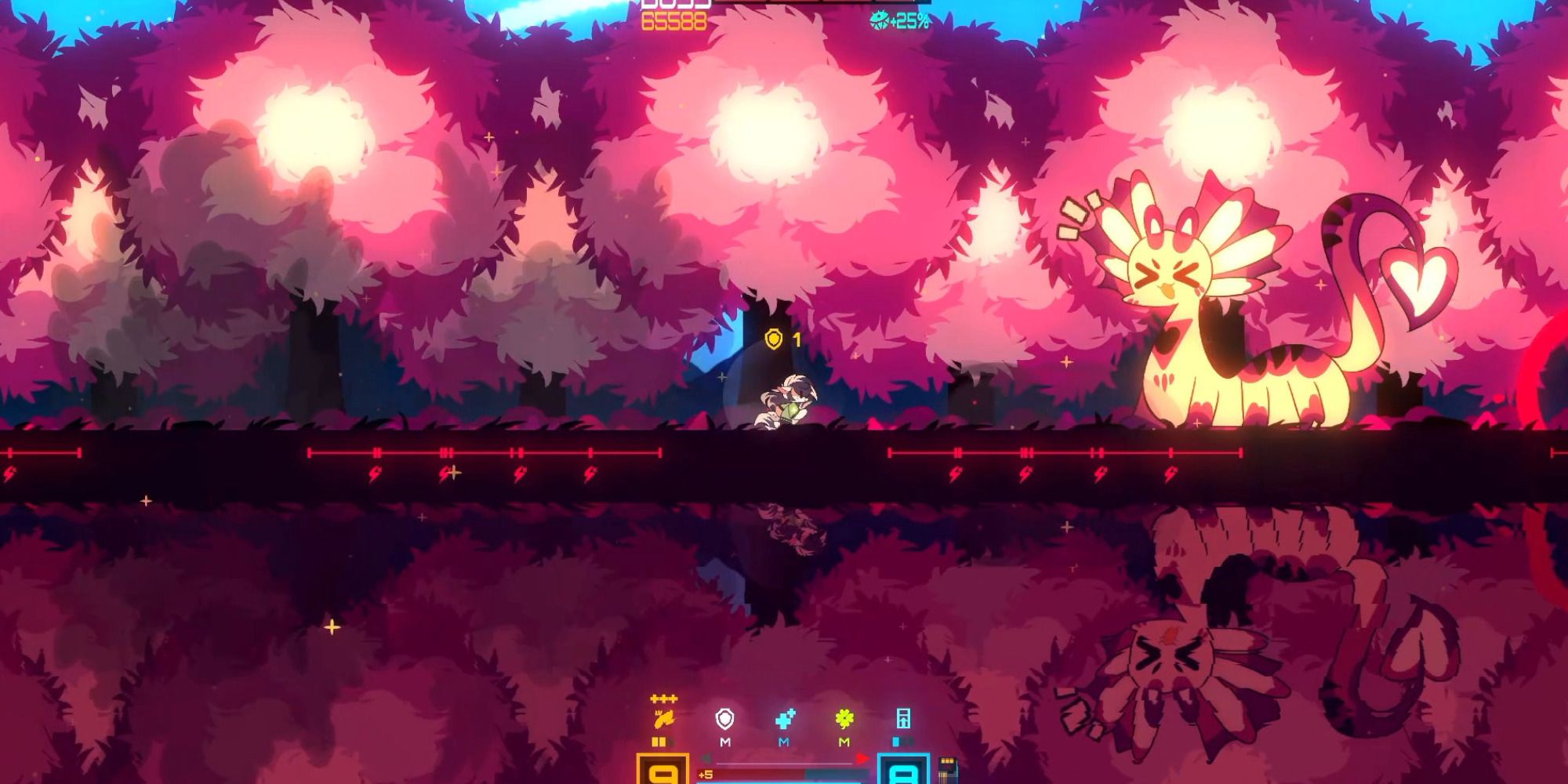 Mini Island Spring featuring a tiger miniboss