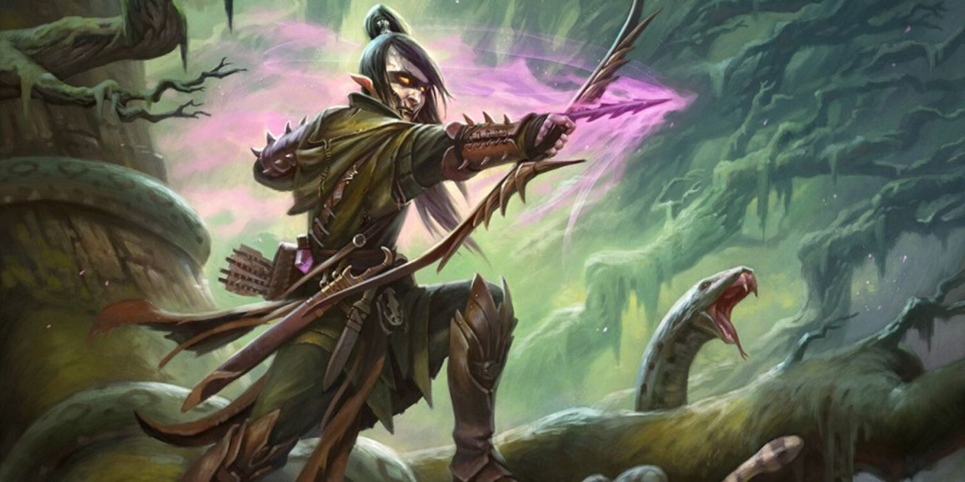 Ranger attacking with a magical arrow