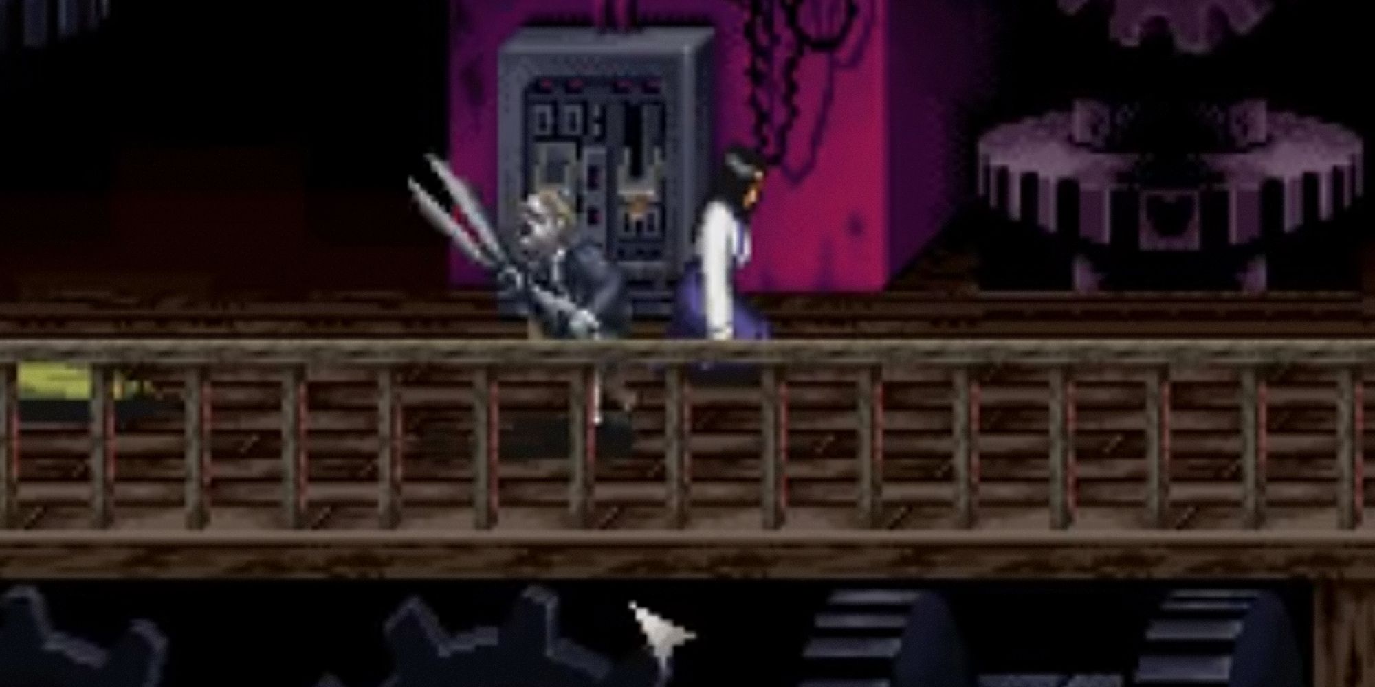 Clock Tower Scissor man chasing lead.