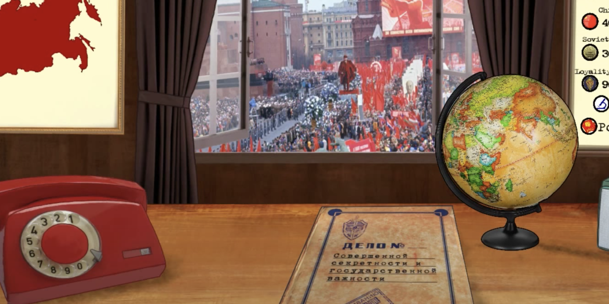 Desk with window view in Crisis in the Kremlin