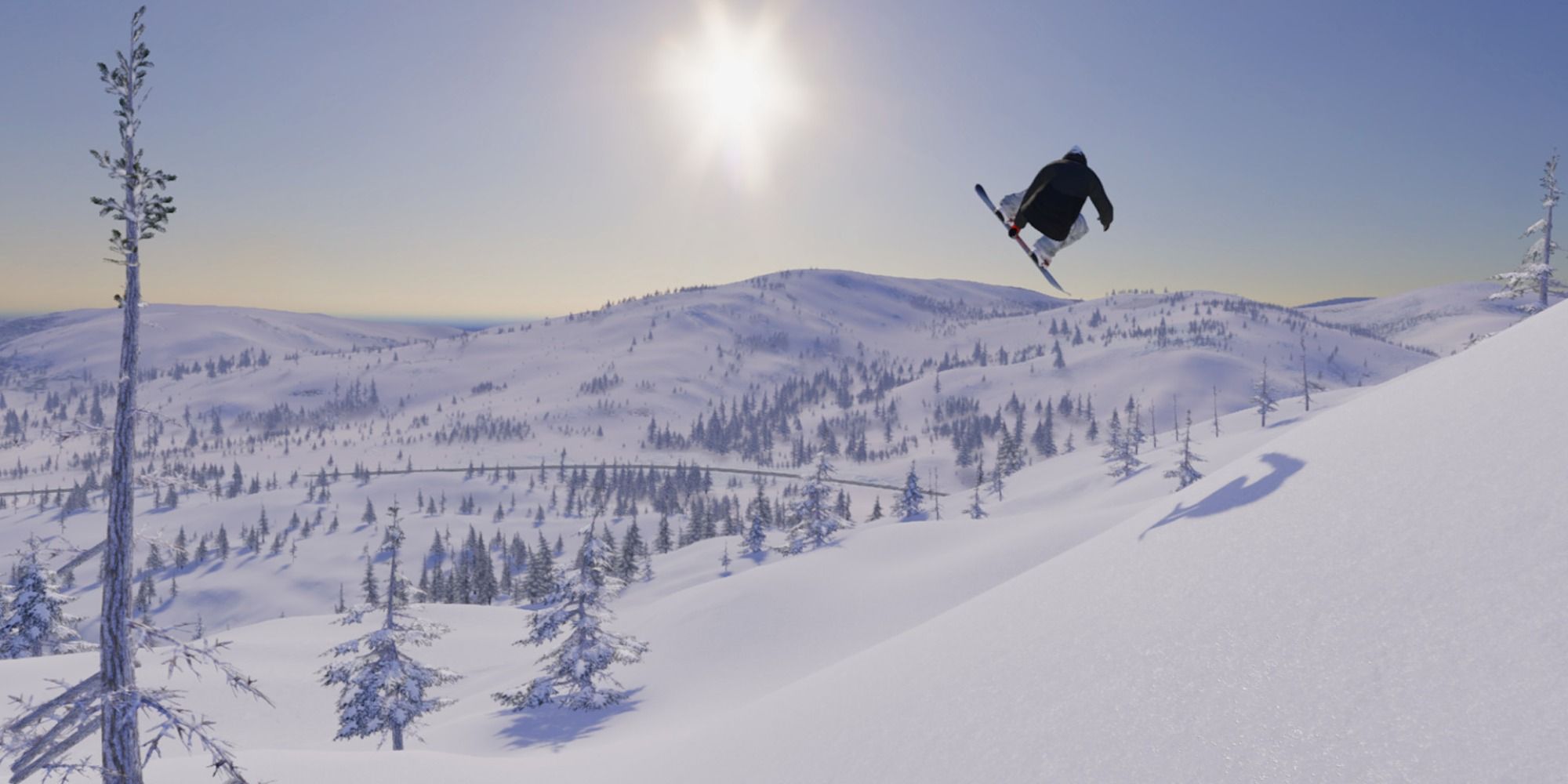 Shredders Games The Snowboard Game snowboarder in the air