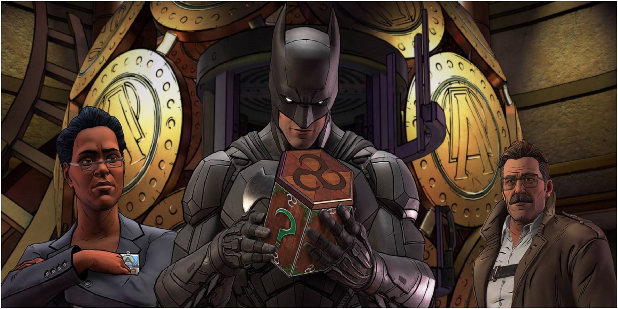 Telltale's Batman Solving a Riddler puzzle