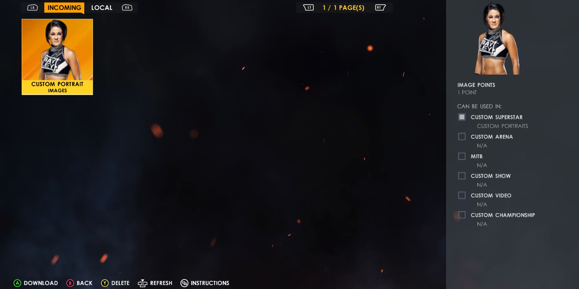 WWE 2K22 Screenshot Of Incoming Page Of Image Manager