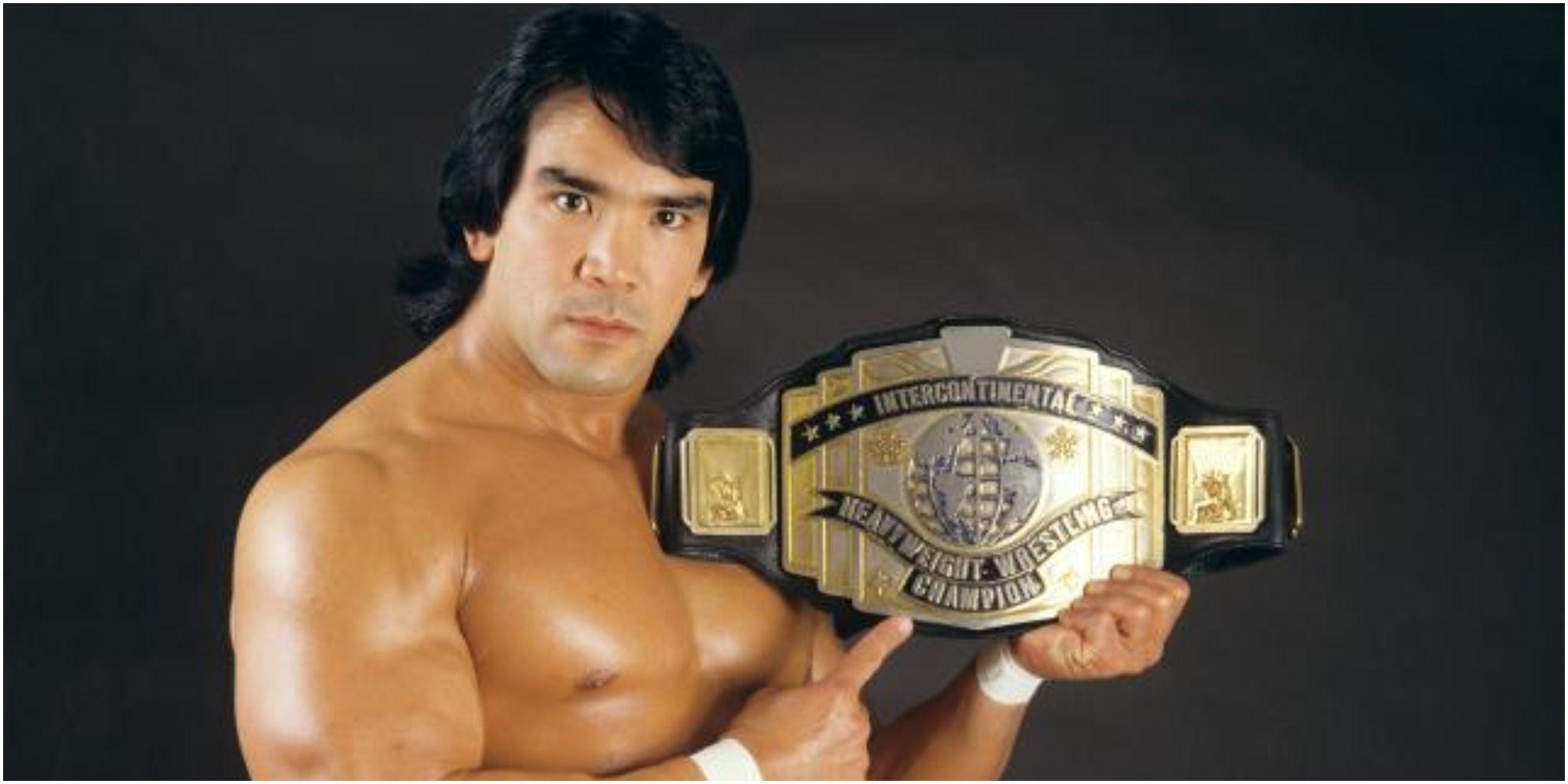  Ricky Steamboat holding the Intercontinental Championship