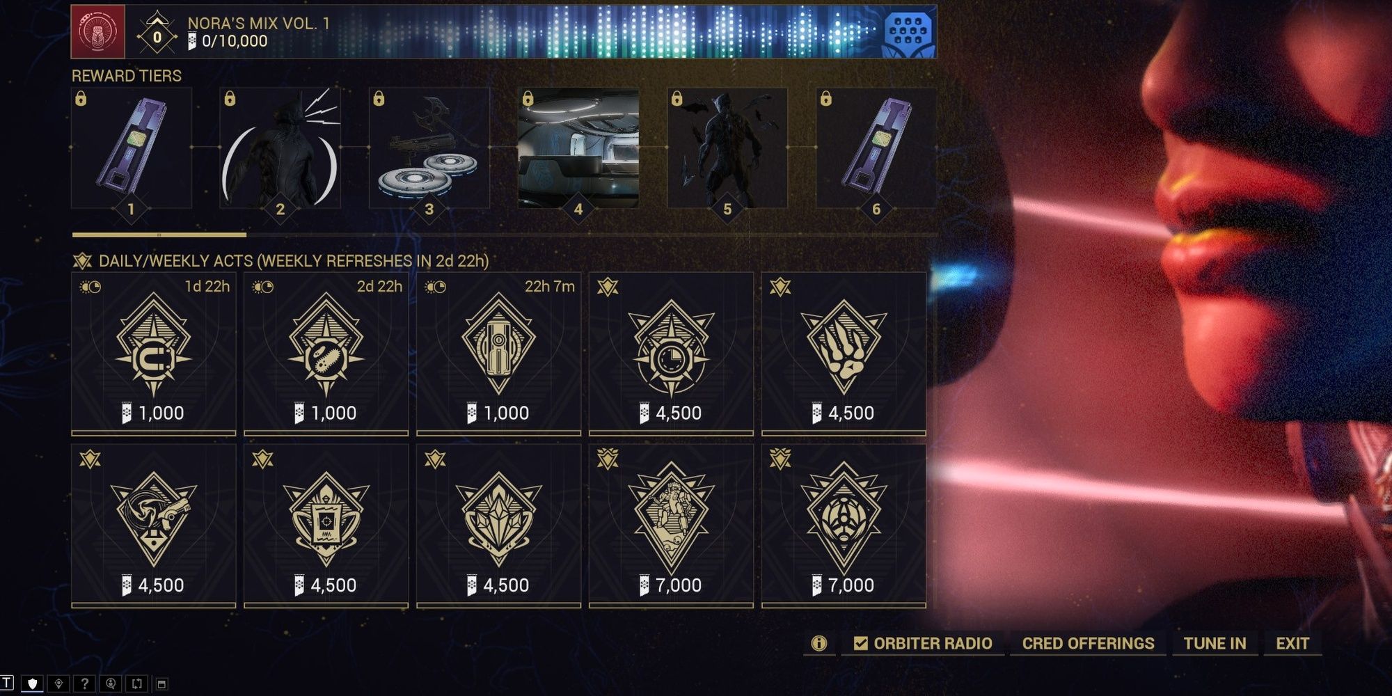 Warframe Nightwave Menu