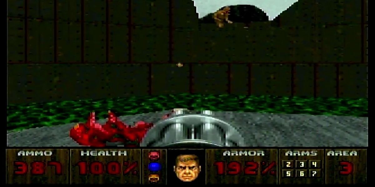 Doomguy explores a level.