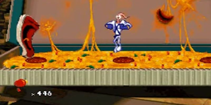 Flamin' Yawn attacking Jim in Earthworm Jim 2