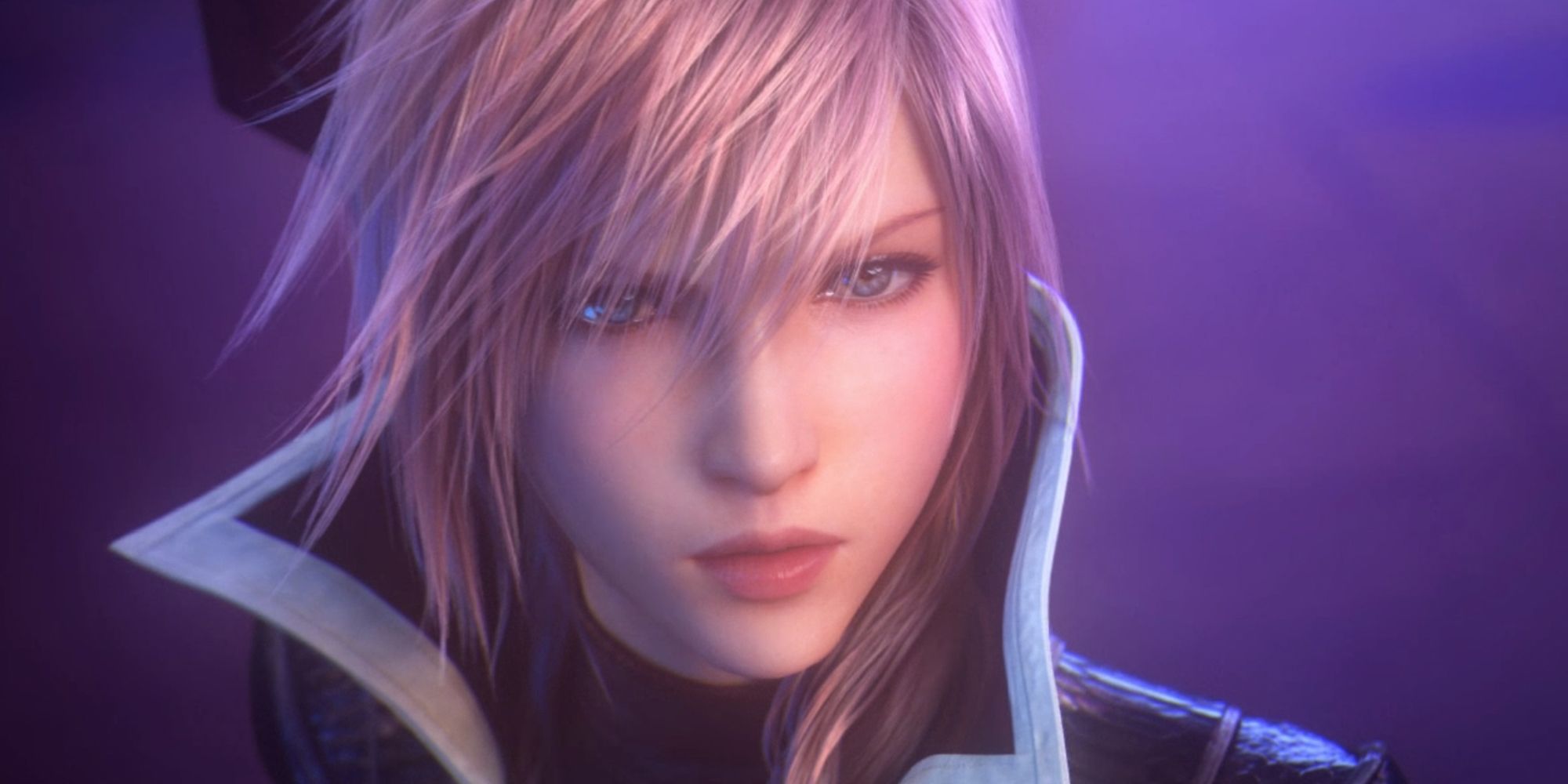 Final Fantasy 13 Lightning Returns. Cutscene with purple lighting.