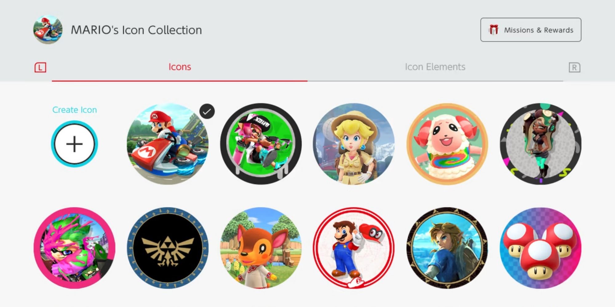 icon collection in nso section