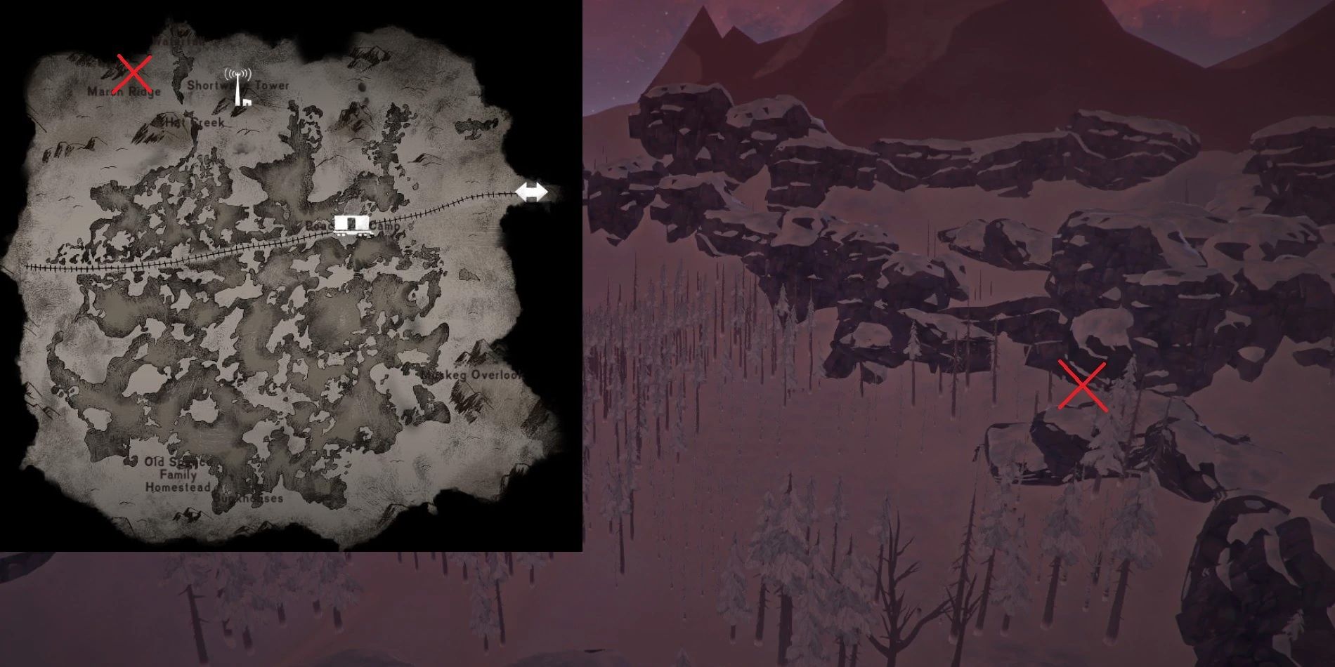 The Long Dark Forlorn Muskeg Marsh Ridge Cave Map