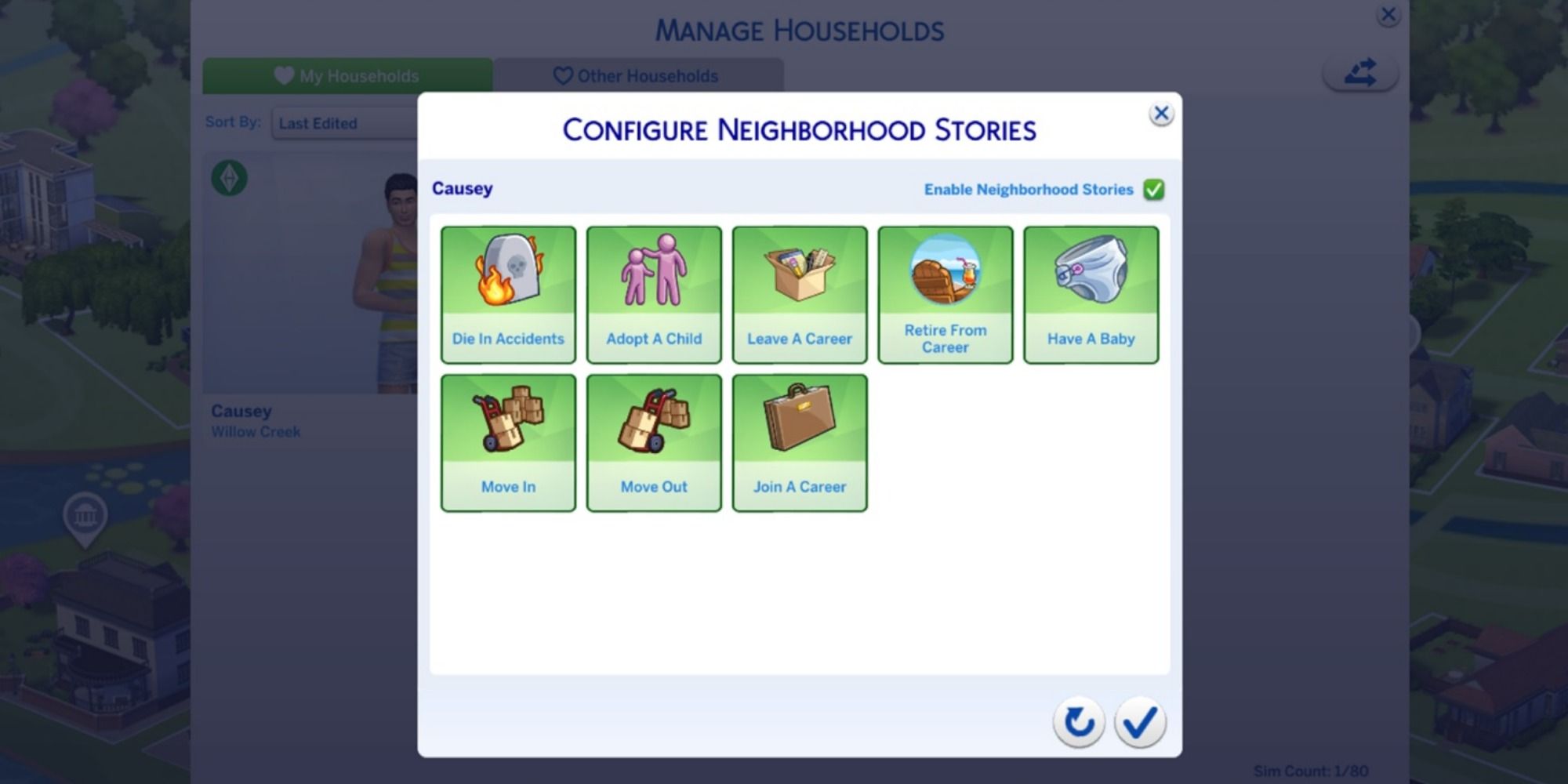 configuring neighbor sims