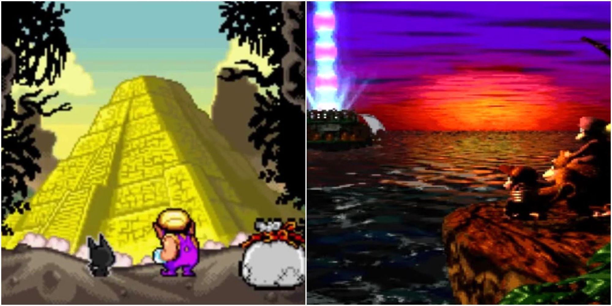 Exploding bases in Wario Land 4 and Donkey Kong Country 2
