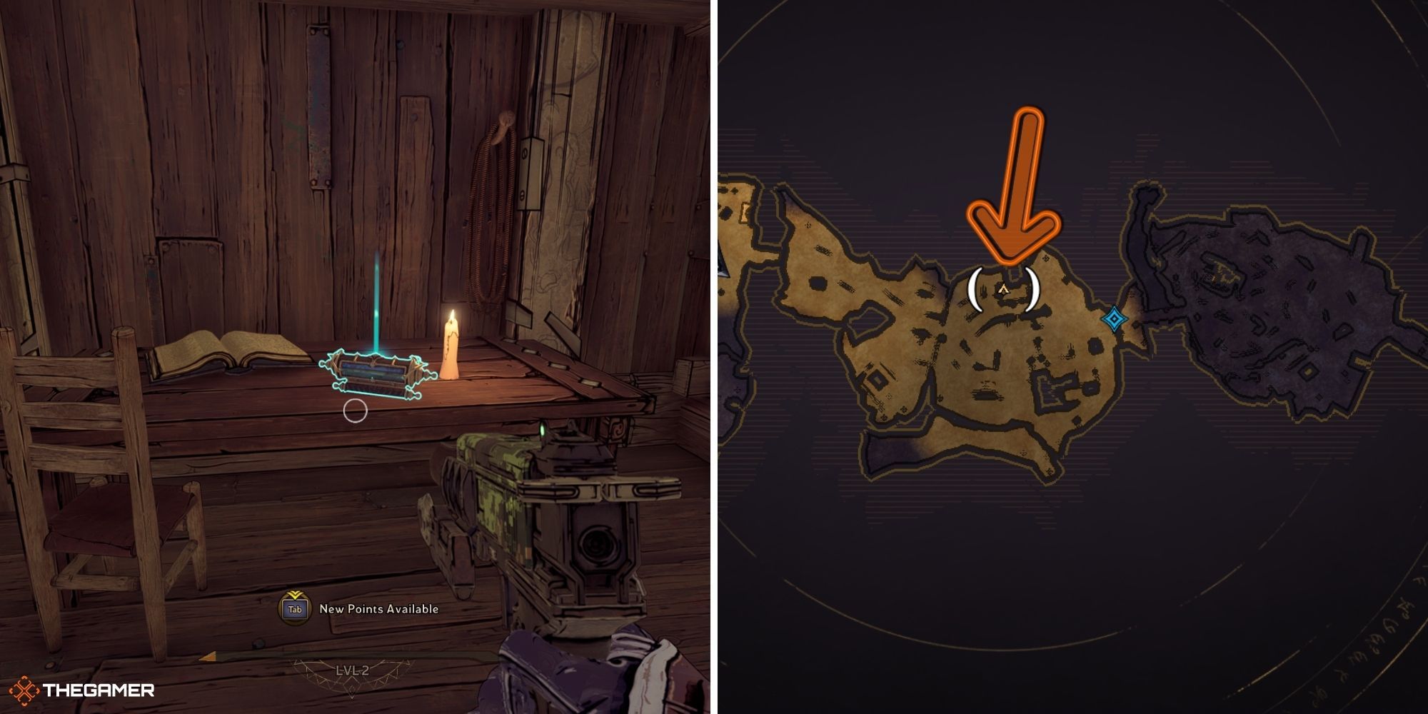 tiny tina's wonderlands - lore scroll on left, location on right (snoring valley)