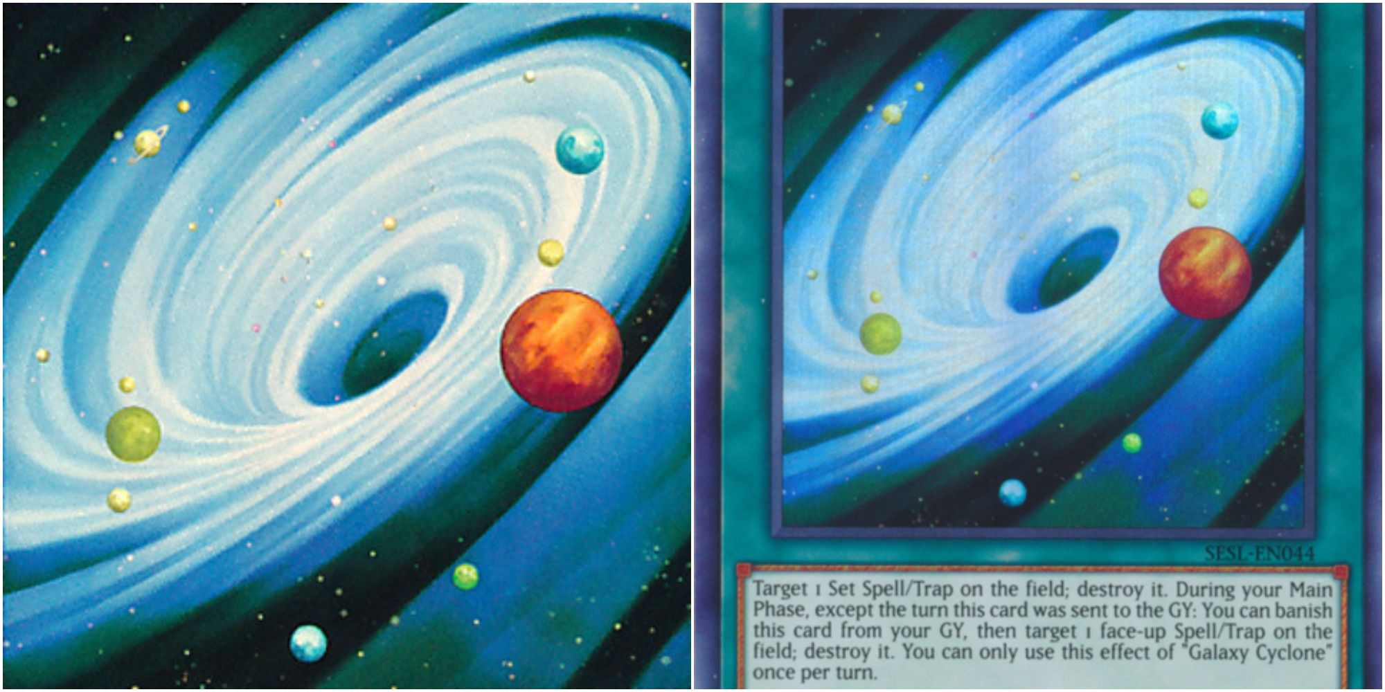 yugioh galaxy cyclone card art and text