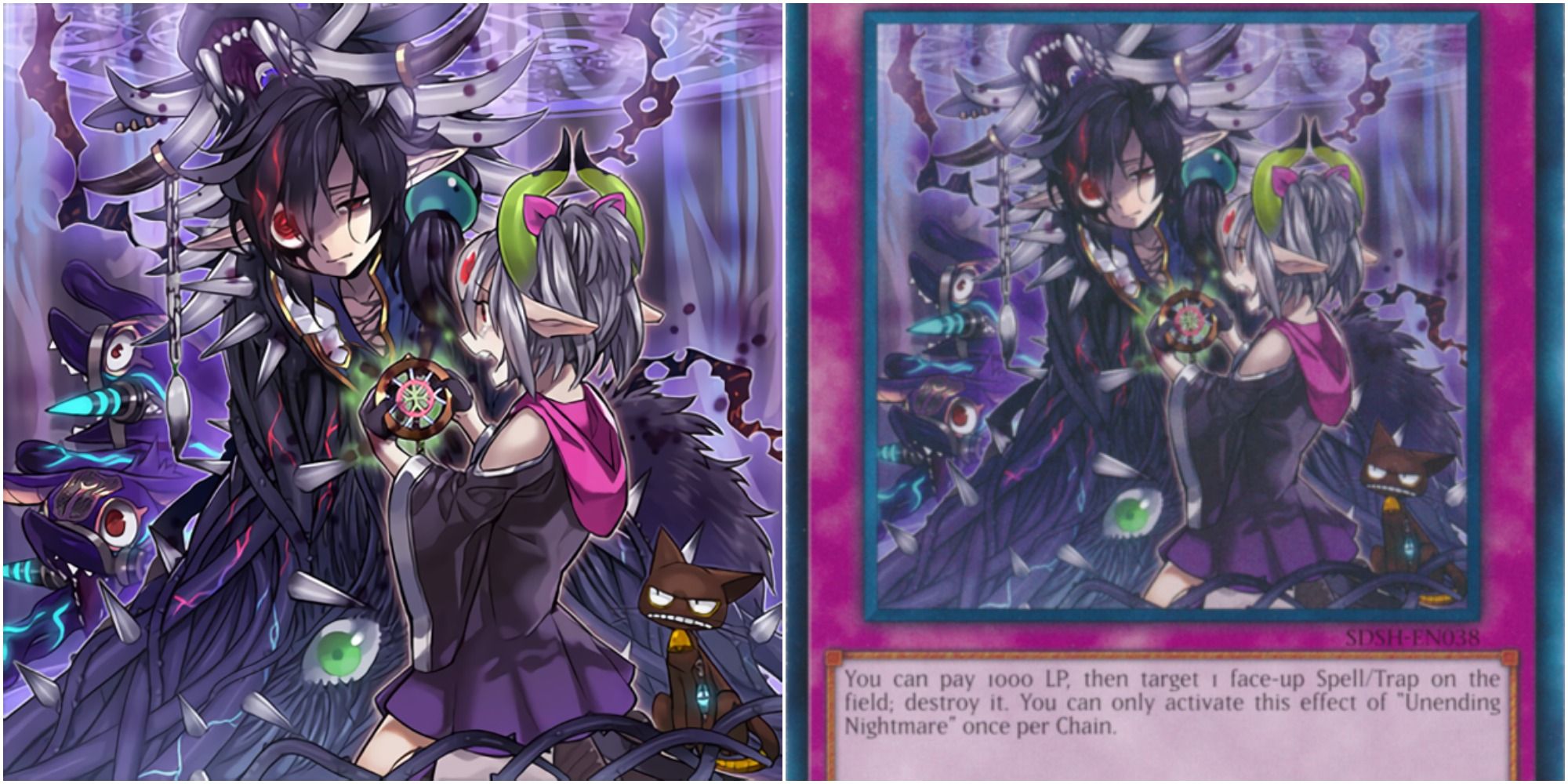 yugioh unending nightmare card art and text