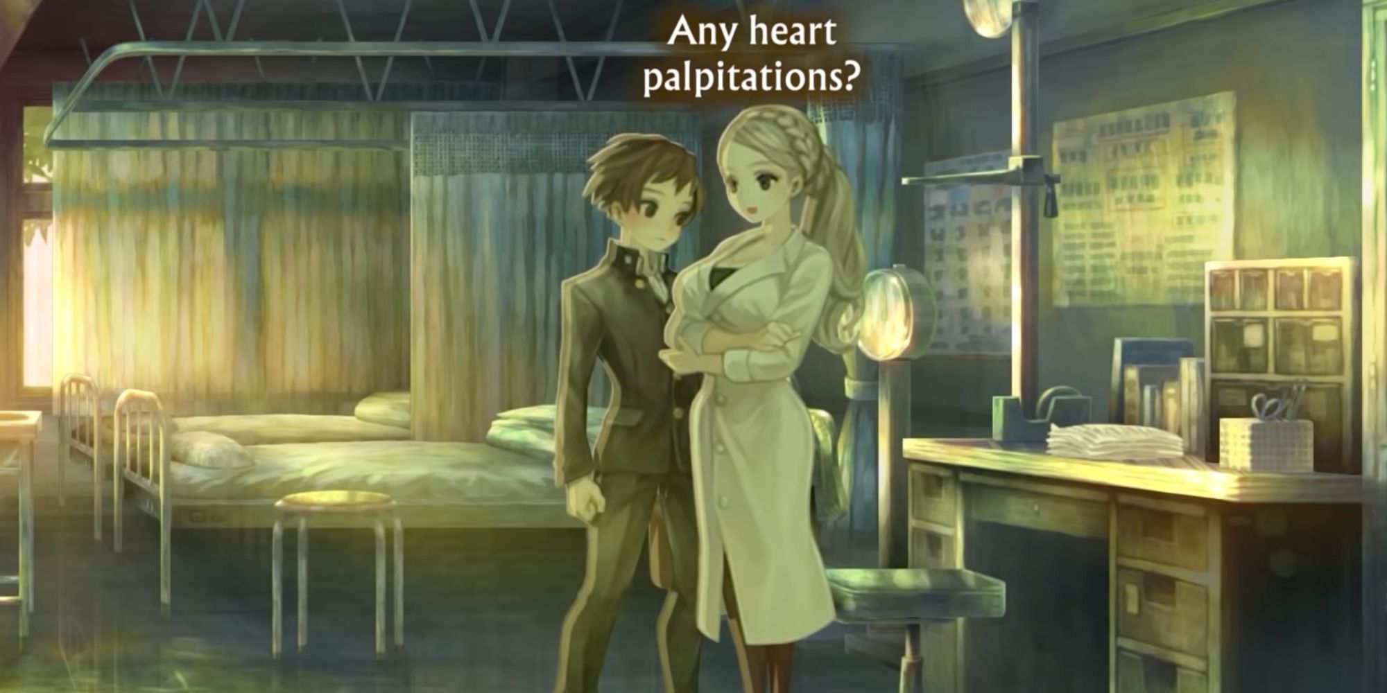 Juro Kurabe checks out Chihiro Morimura in 13 Sentinels: Aegis Rim