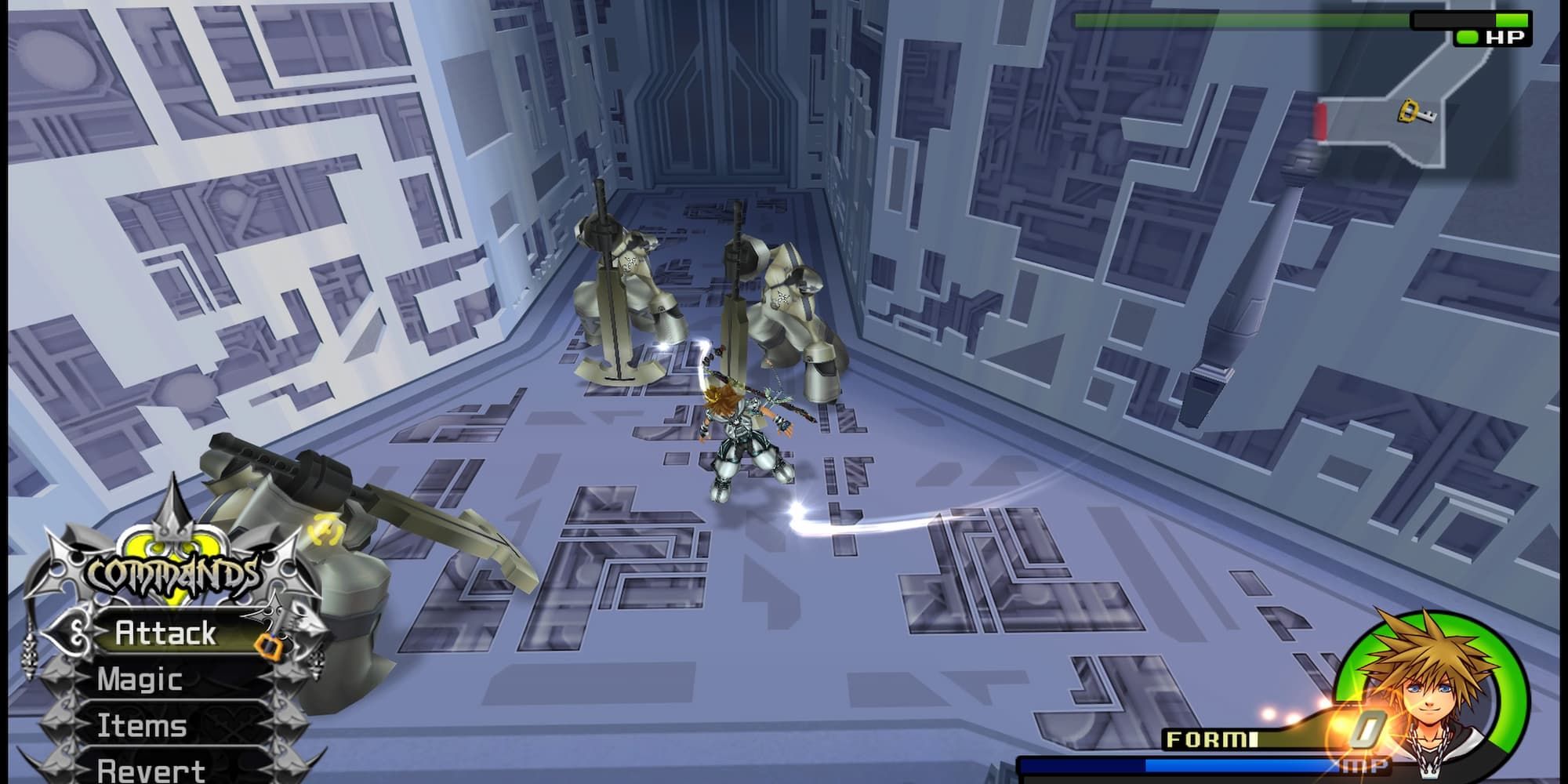 Sora fighting three Berserkers in the Organization XIII base