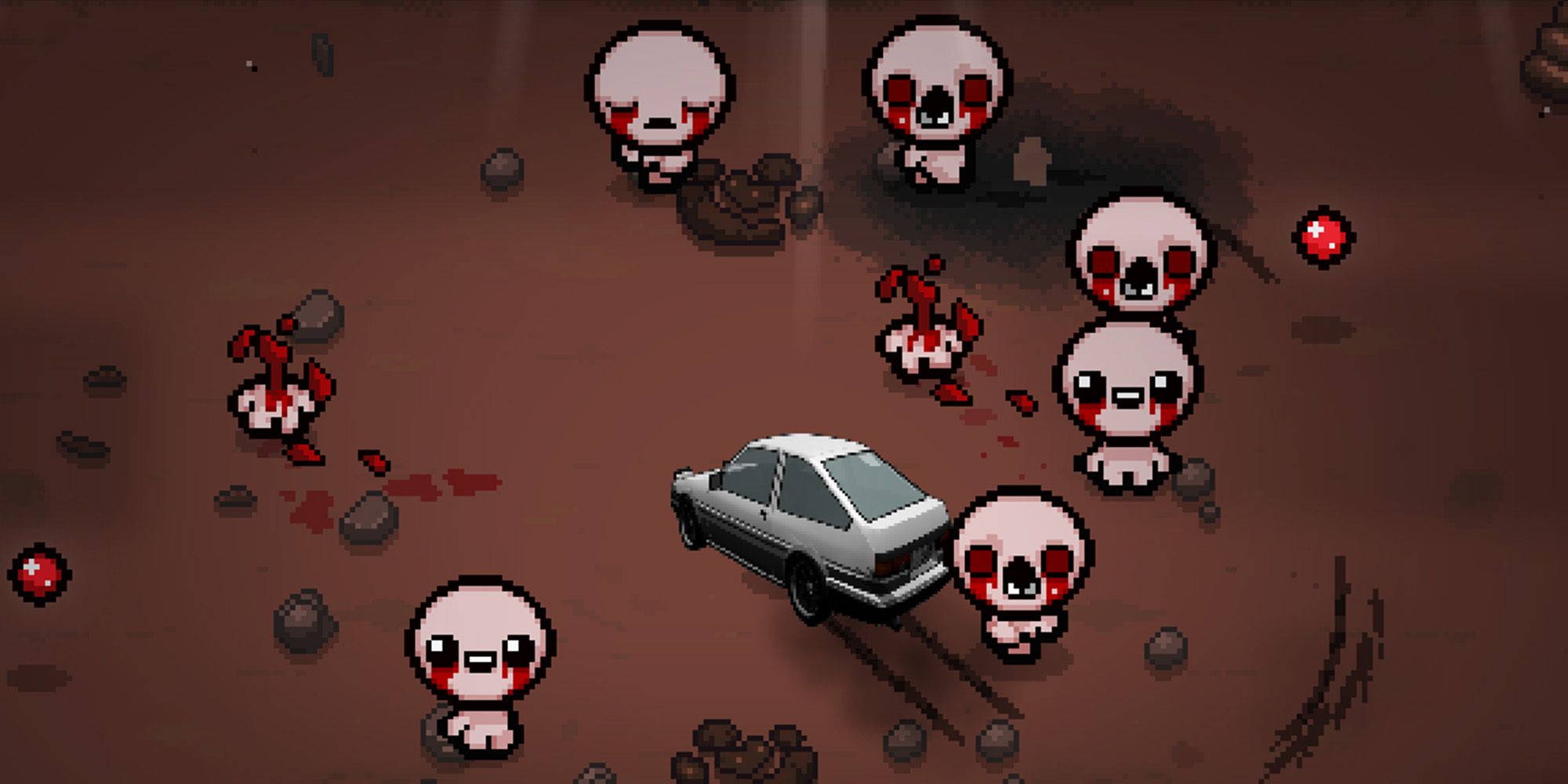 The Binding of Isaac: Repentance screenshot of modded character Car running over Gapers