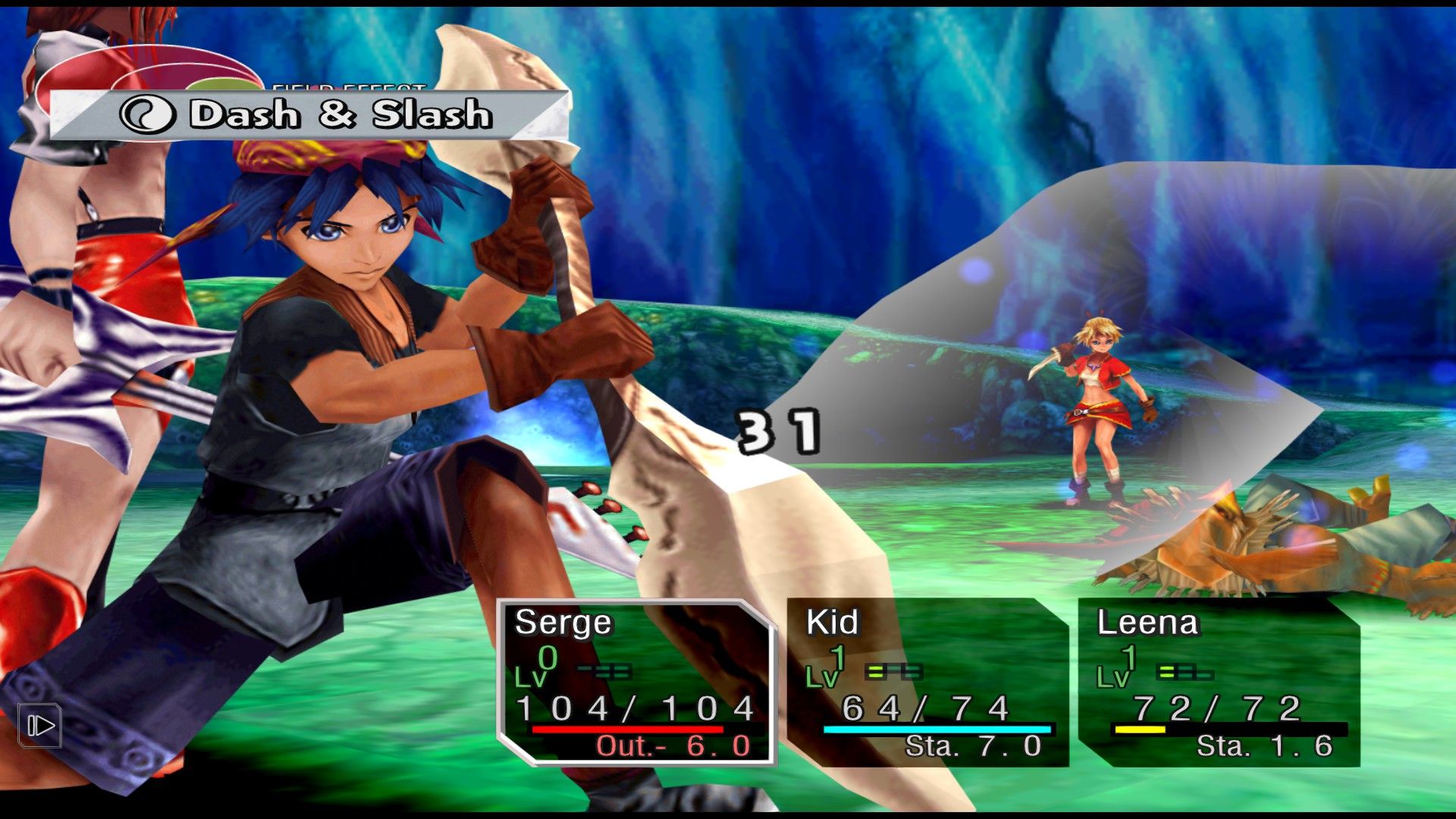 Chrono Cross Serge Dash and Slash
