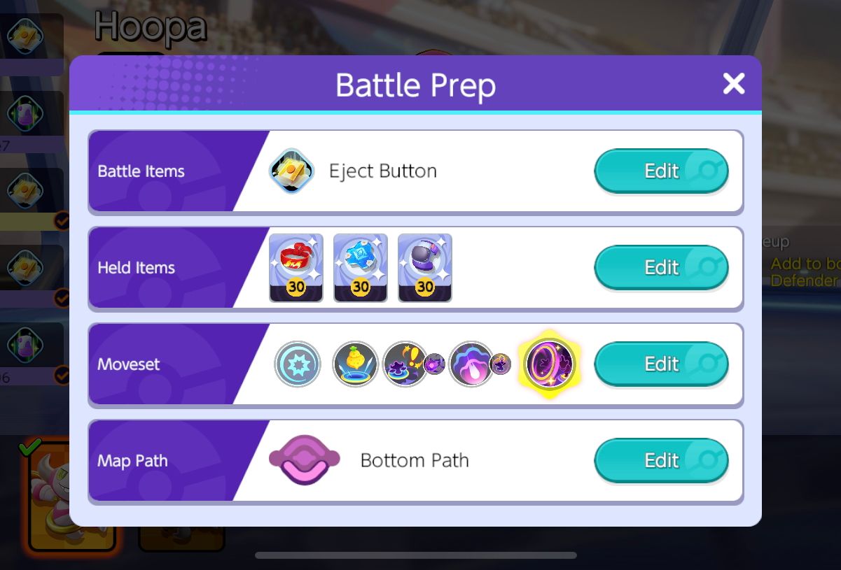 Hoopa Battle Prep in Pokemon Unite