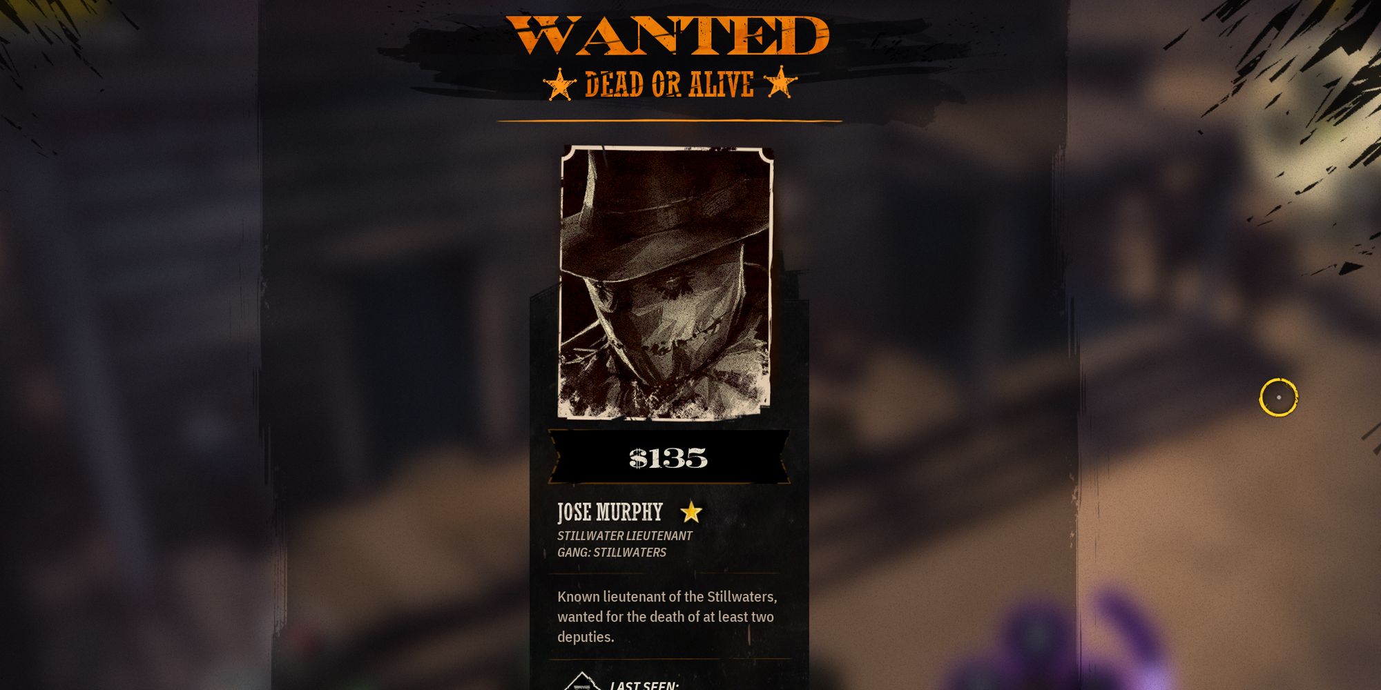 Weird West Bounty assignment screen.