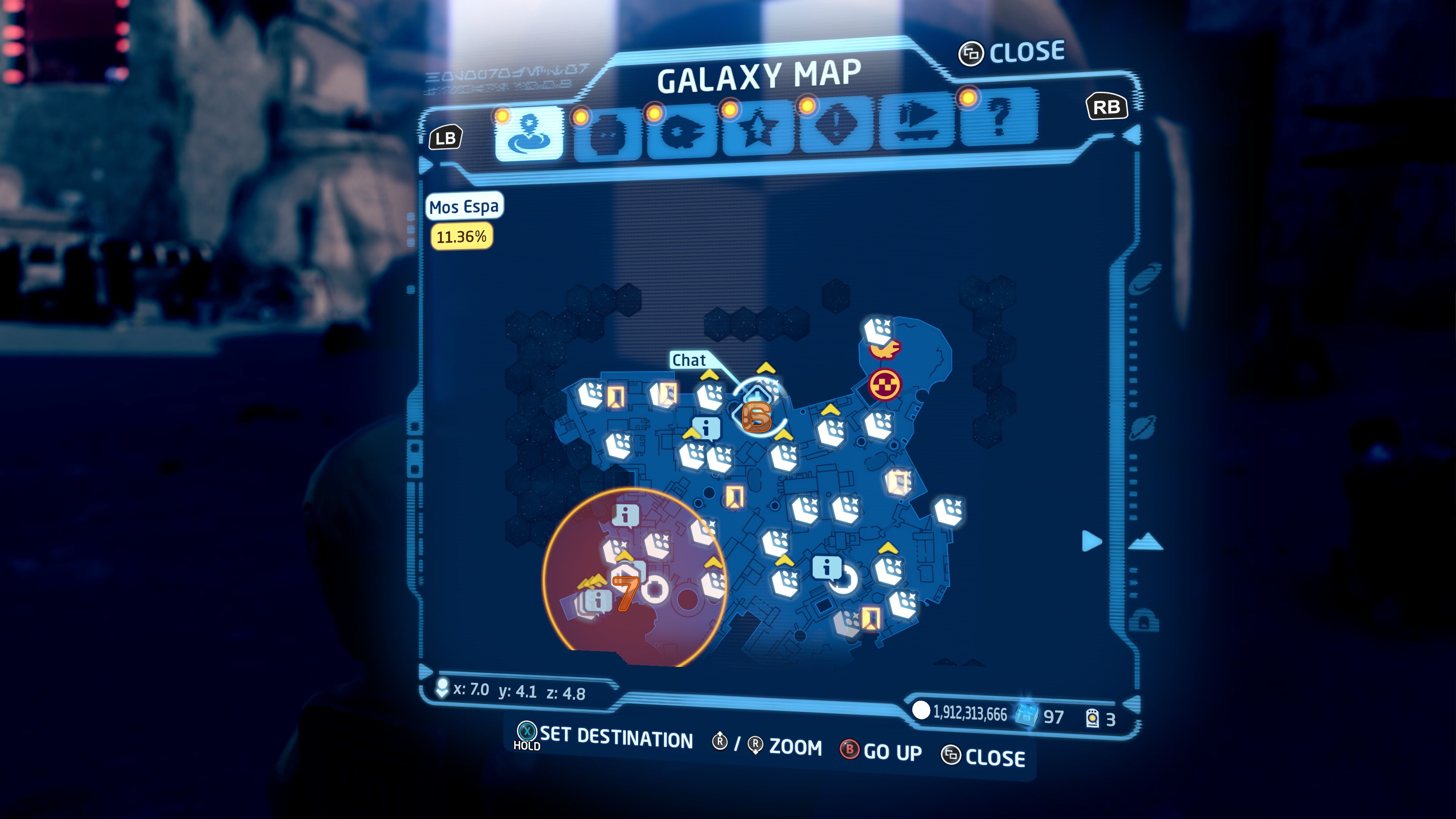 Map of Mos Espa with the Endor mission markers added
