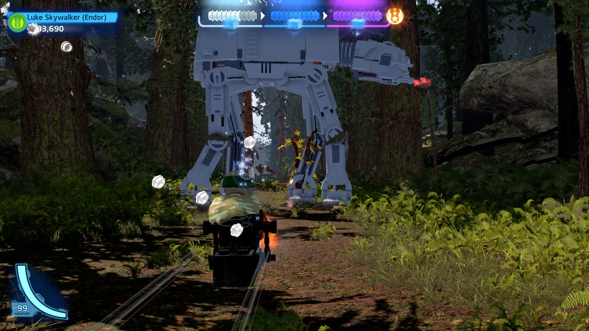 Driving through the legs of an AT-AT