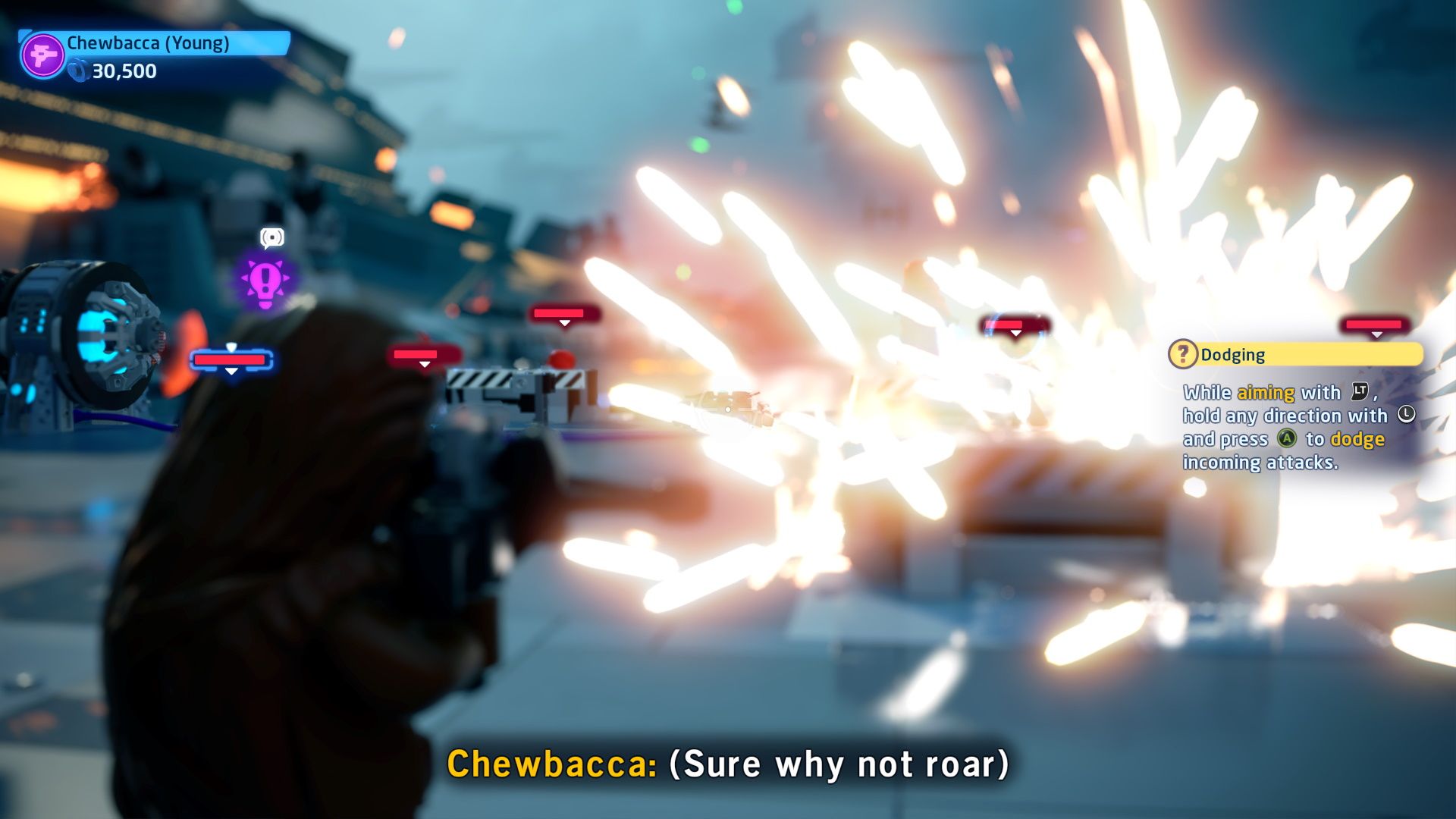 Chewbacca using the Scoundrel Shot