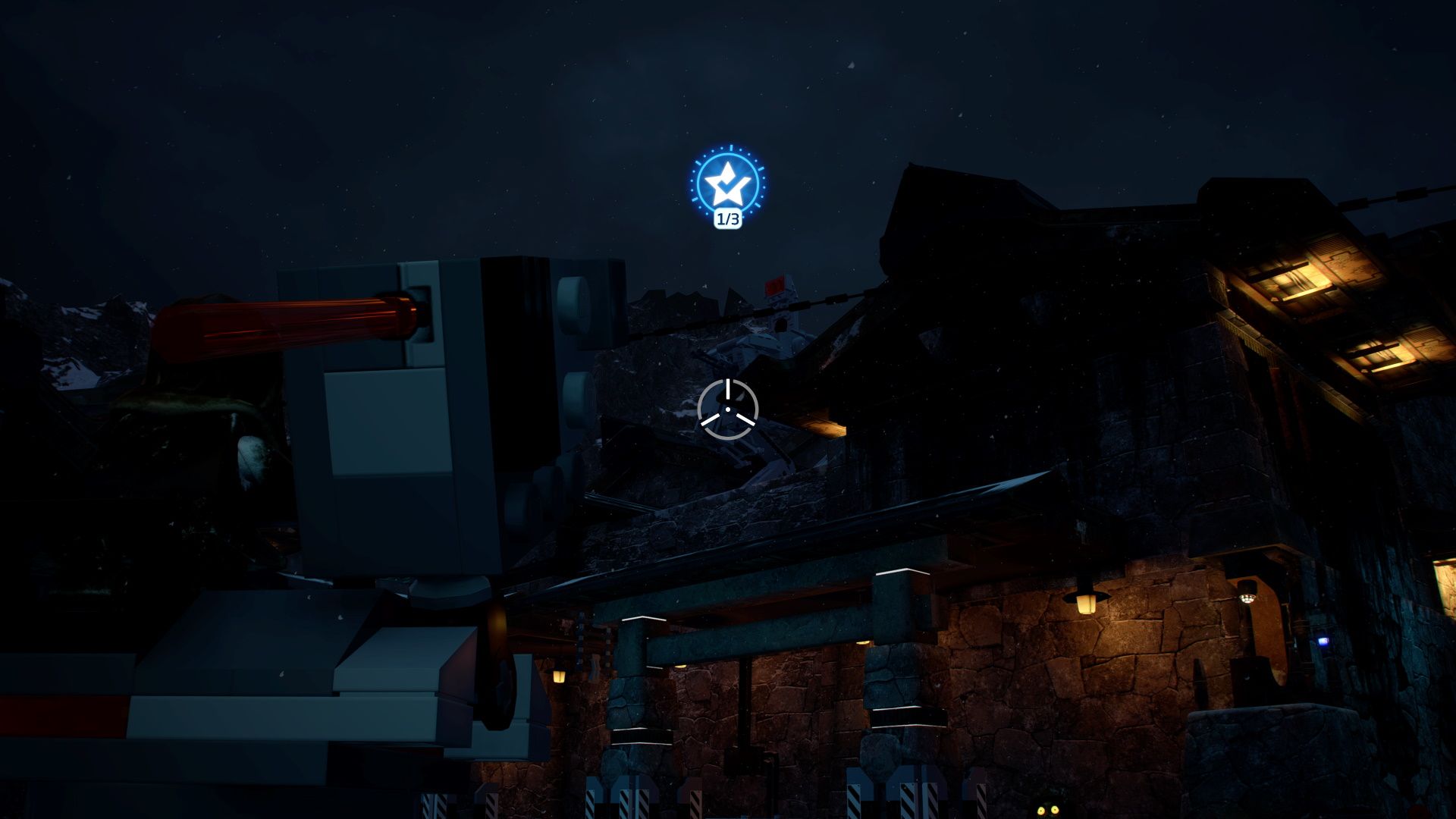 Shooting the search light with the turret