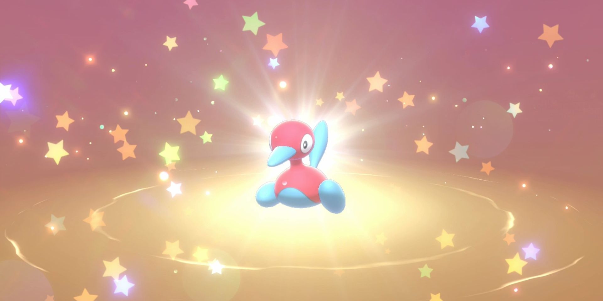 Porygon2 on a starry background