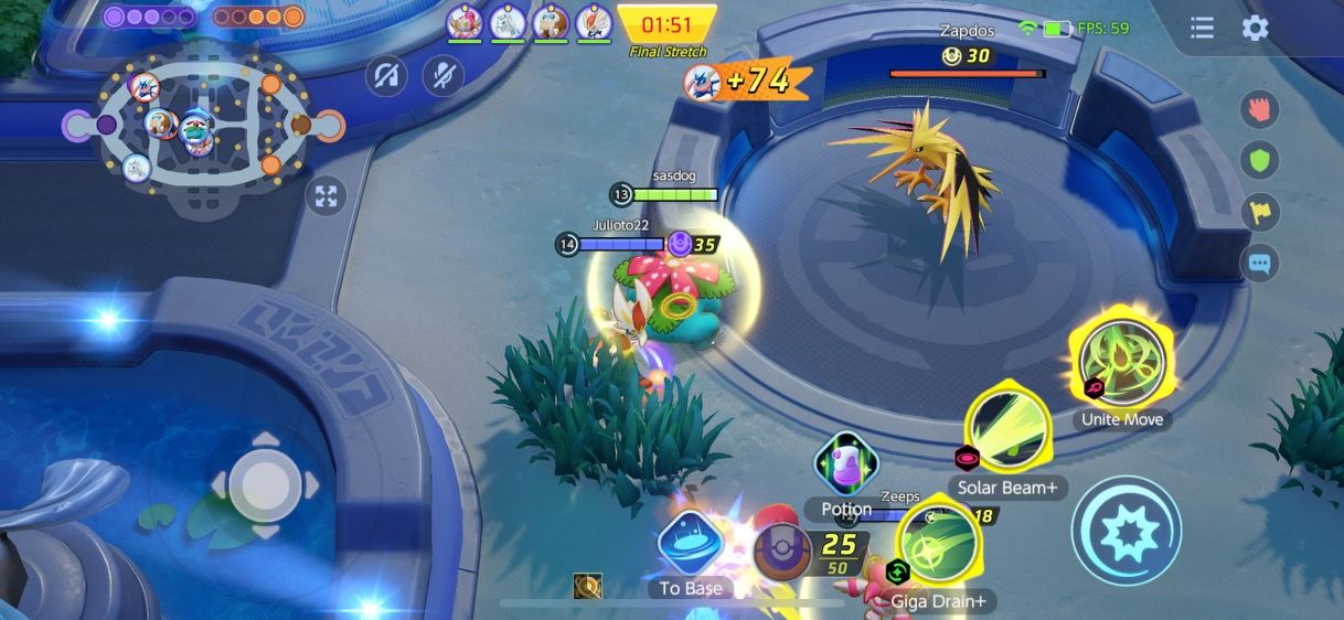 Zapdos in Remoat Stadium from Pokemon Unite