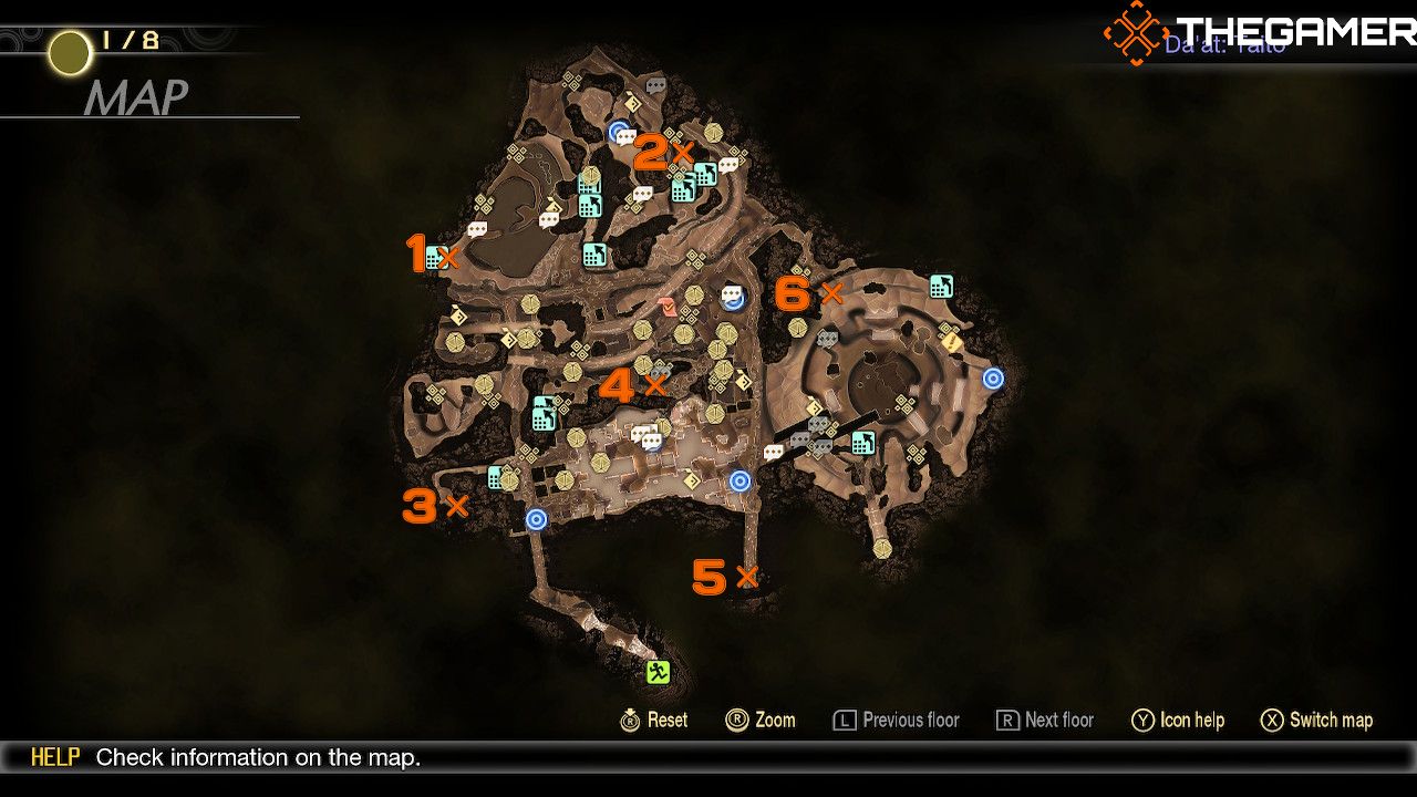 SMT 5 taito ward map with abscess locations and numbered markings